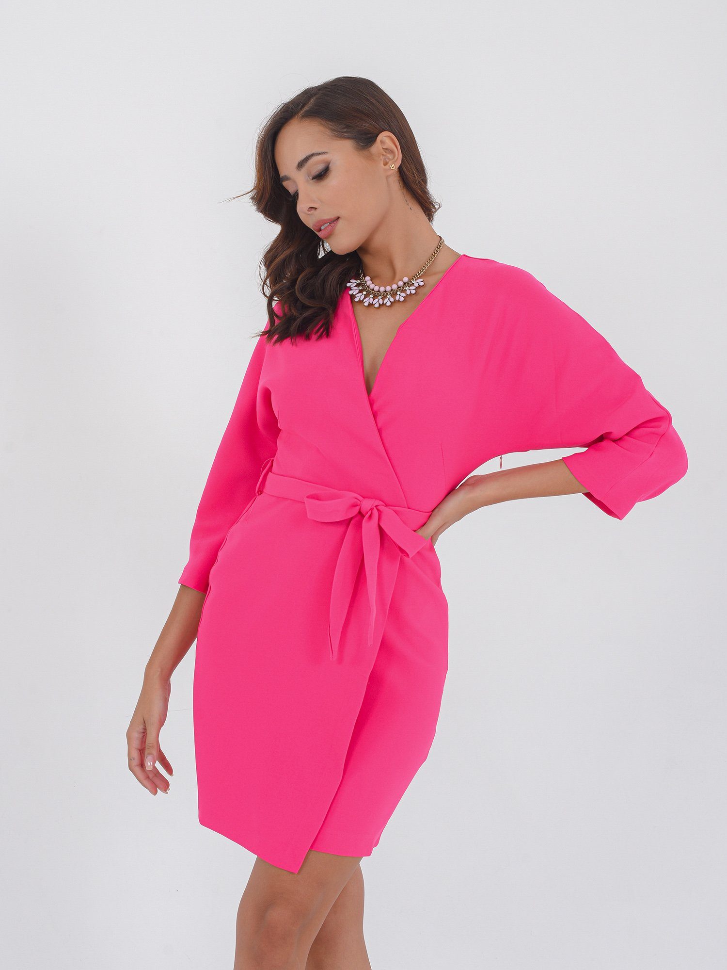 Kleid Pink Freshlions Blusenkleid Wickel-Design 'NADJA'