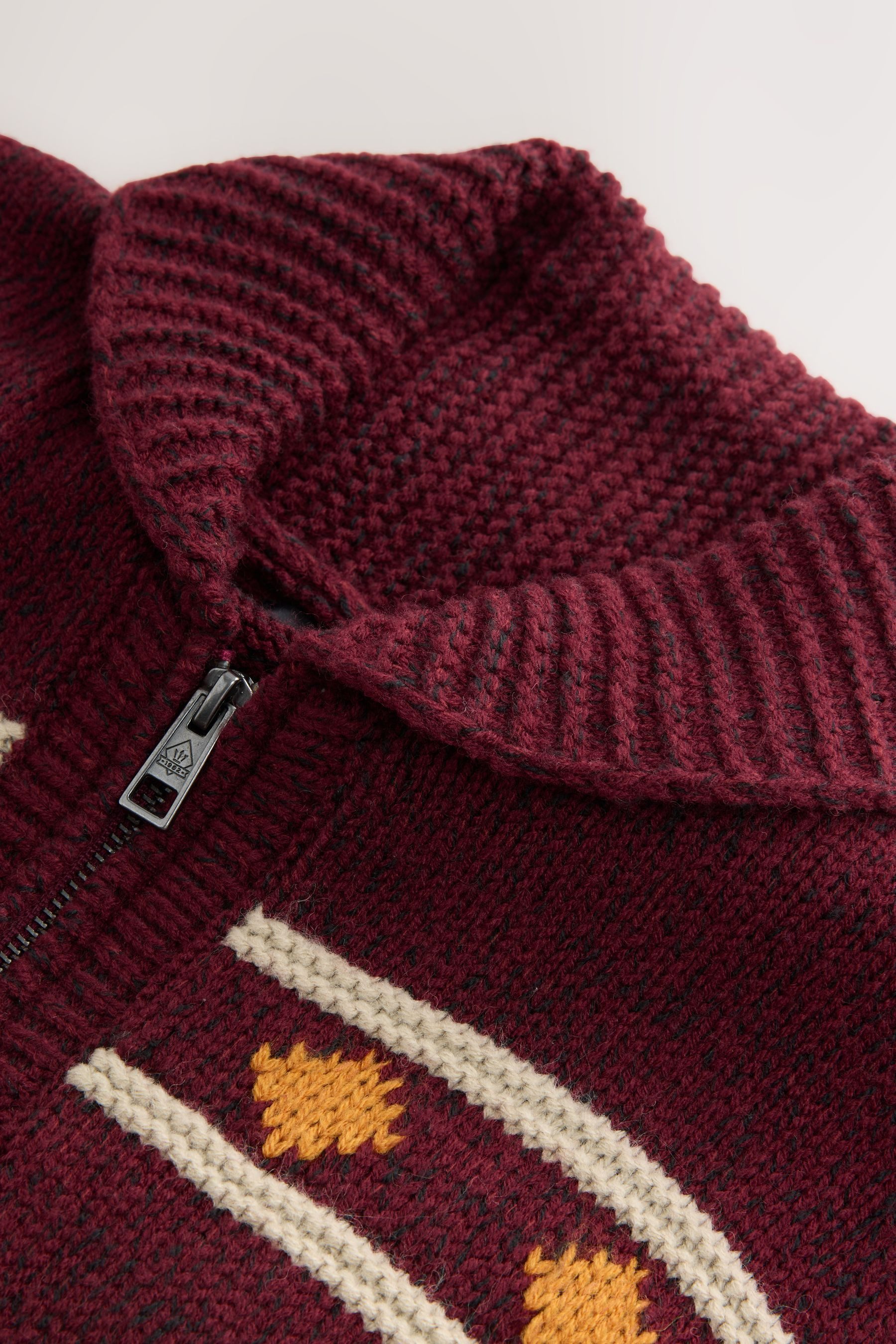 Next Norwegerpullover Regular Fit Strickjacke mit RV + Fairisle-Muster (1-t günstig online kaufen