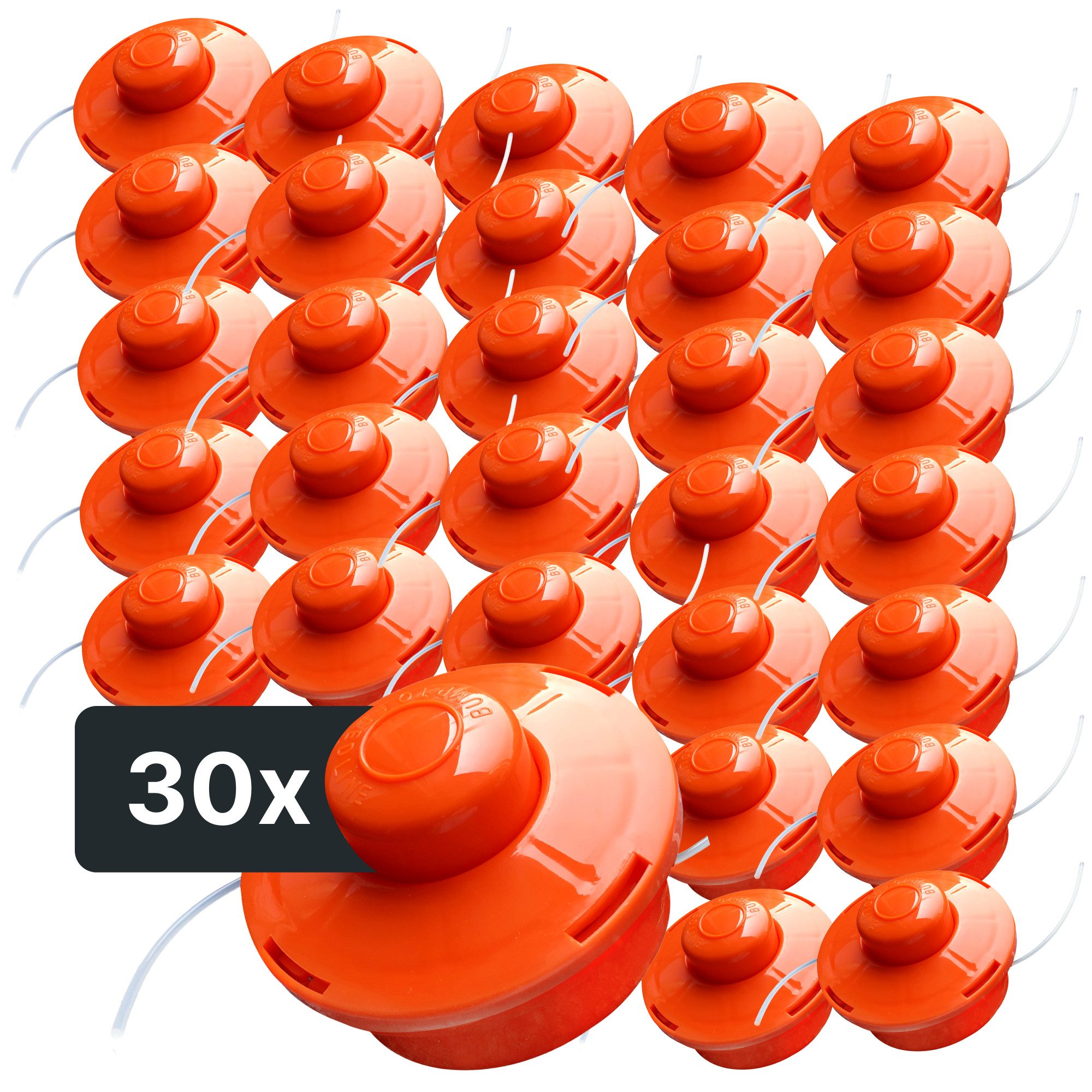 NEMAXX Fadenspule FS1 Tap & Go Fadenkopf (Trimmerkopf), (Trimmerkopf für Motorsense / Freischneider–Schnittkreis 380 mm–Orange), drehzahlfest bis 10.500 U/min, effizientes Trimmen, bruchsicher