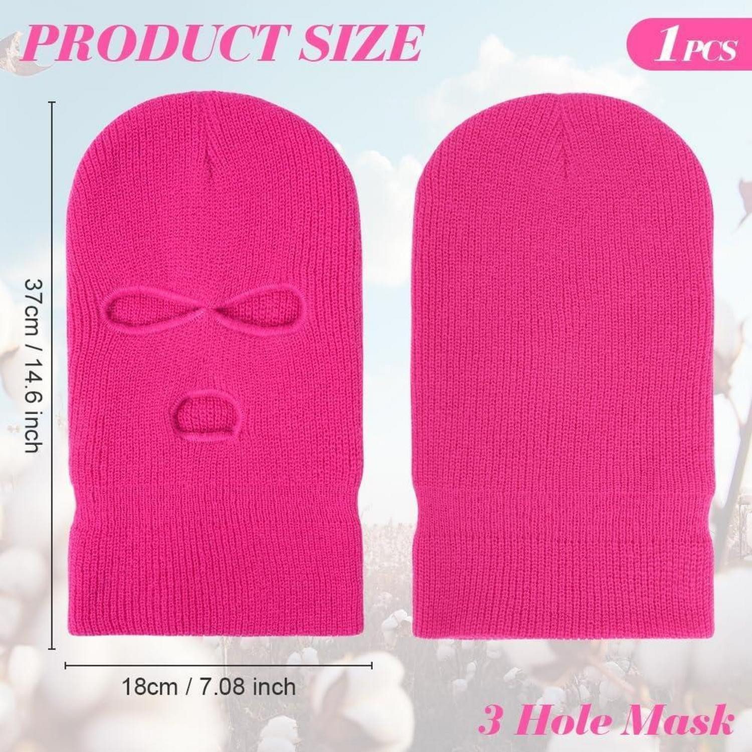 LuxusKollektion Sturmhaube Balaclava 3 Loch Sturmmaske Sturmhaube #1 Rosarot Einheitsgröße