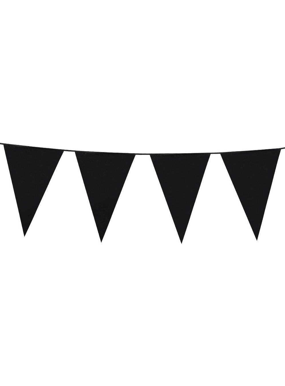 Boland Hängedekoration Schwarze Wimpelkette 10 m, Raumdekoration für Geburtstage, Mottopartys und Events!