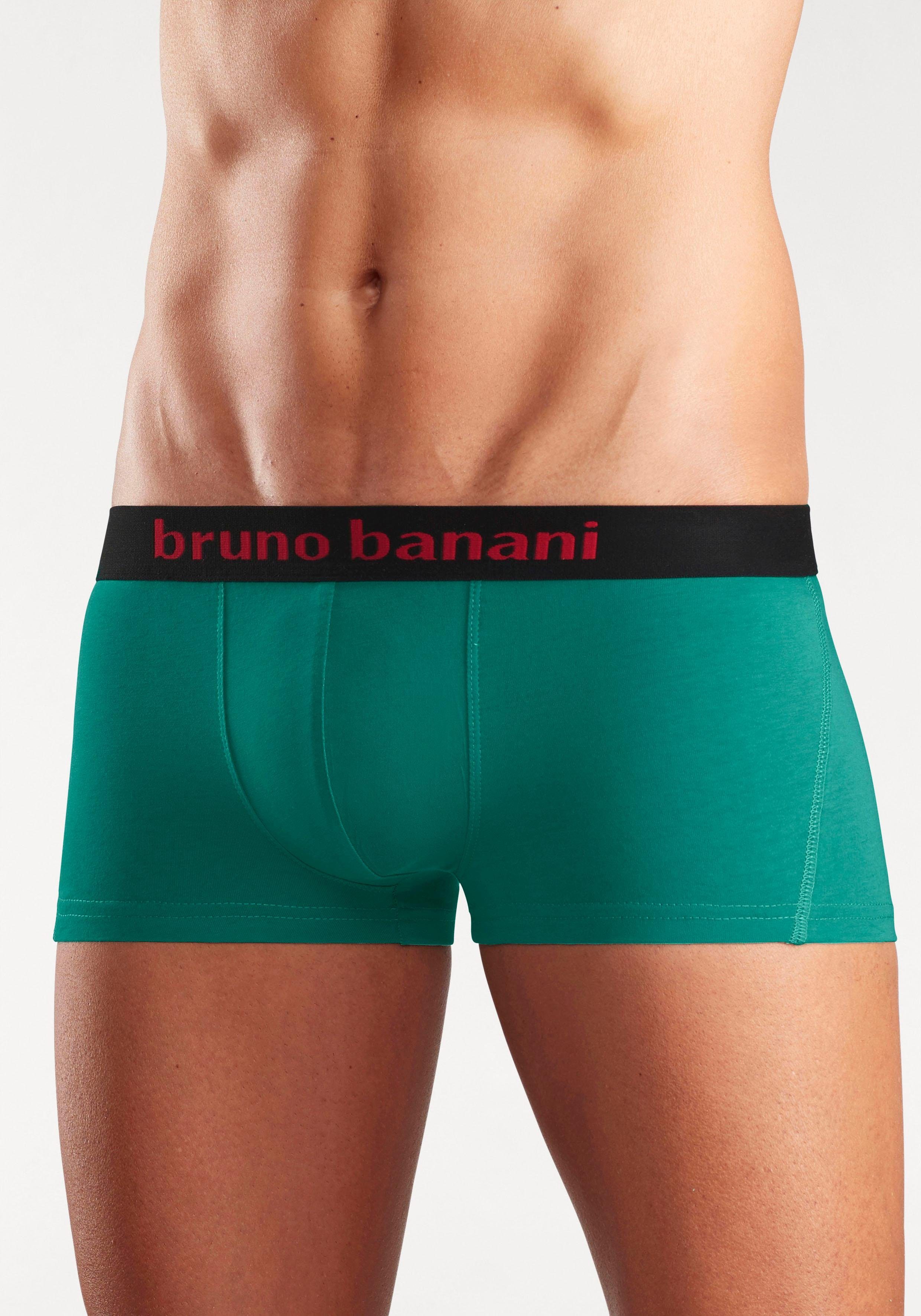 Bruno Banani Hipster (Packung, 4-St) knapp sitzende Boxershorts mit Logo Webbund aus Baumwollmischung