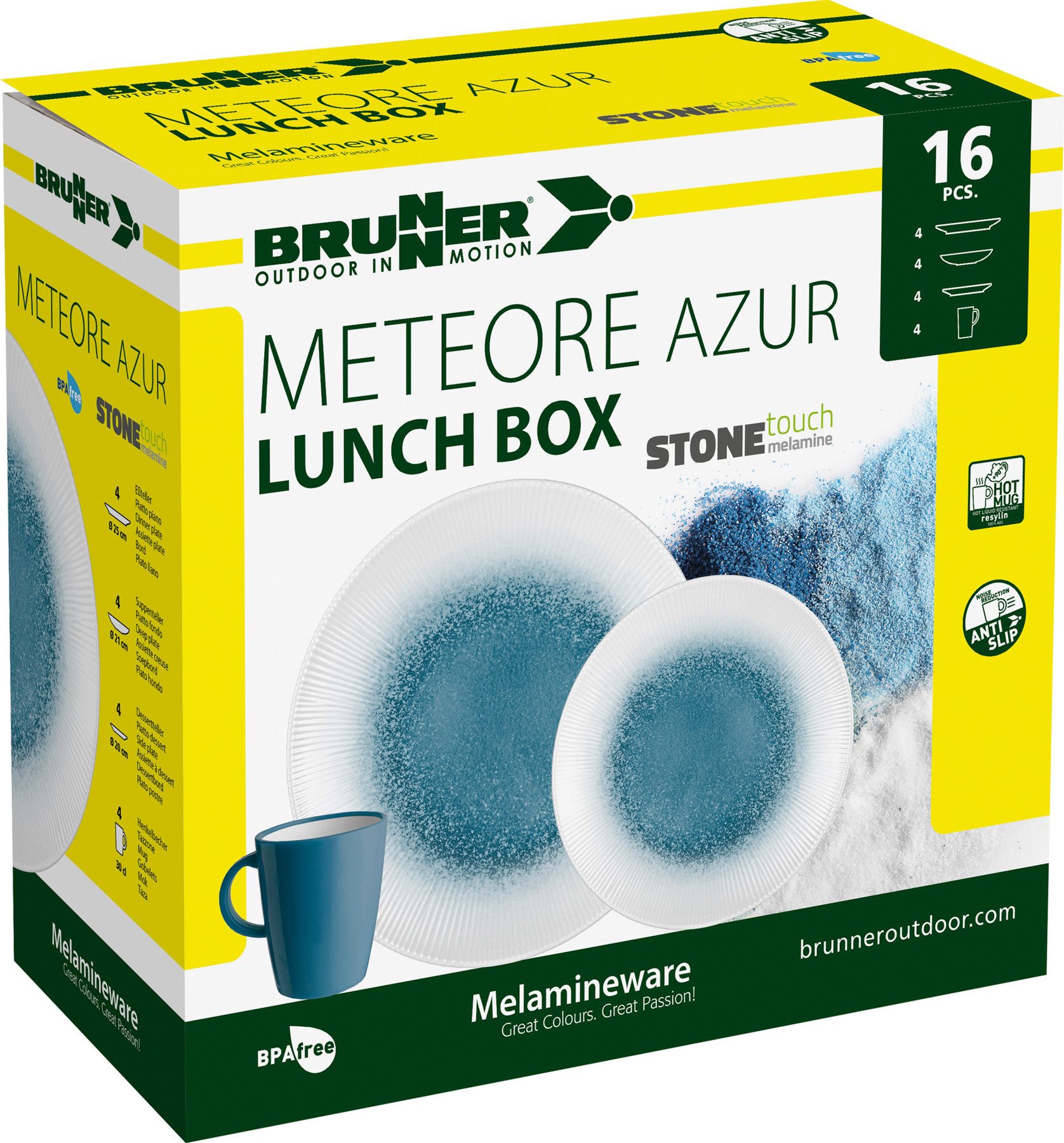 BRUNNER Geschirr-Set, Lunch Box Meteore 16-teilig