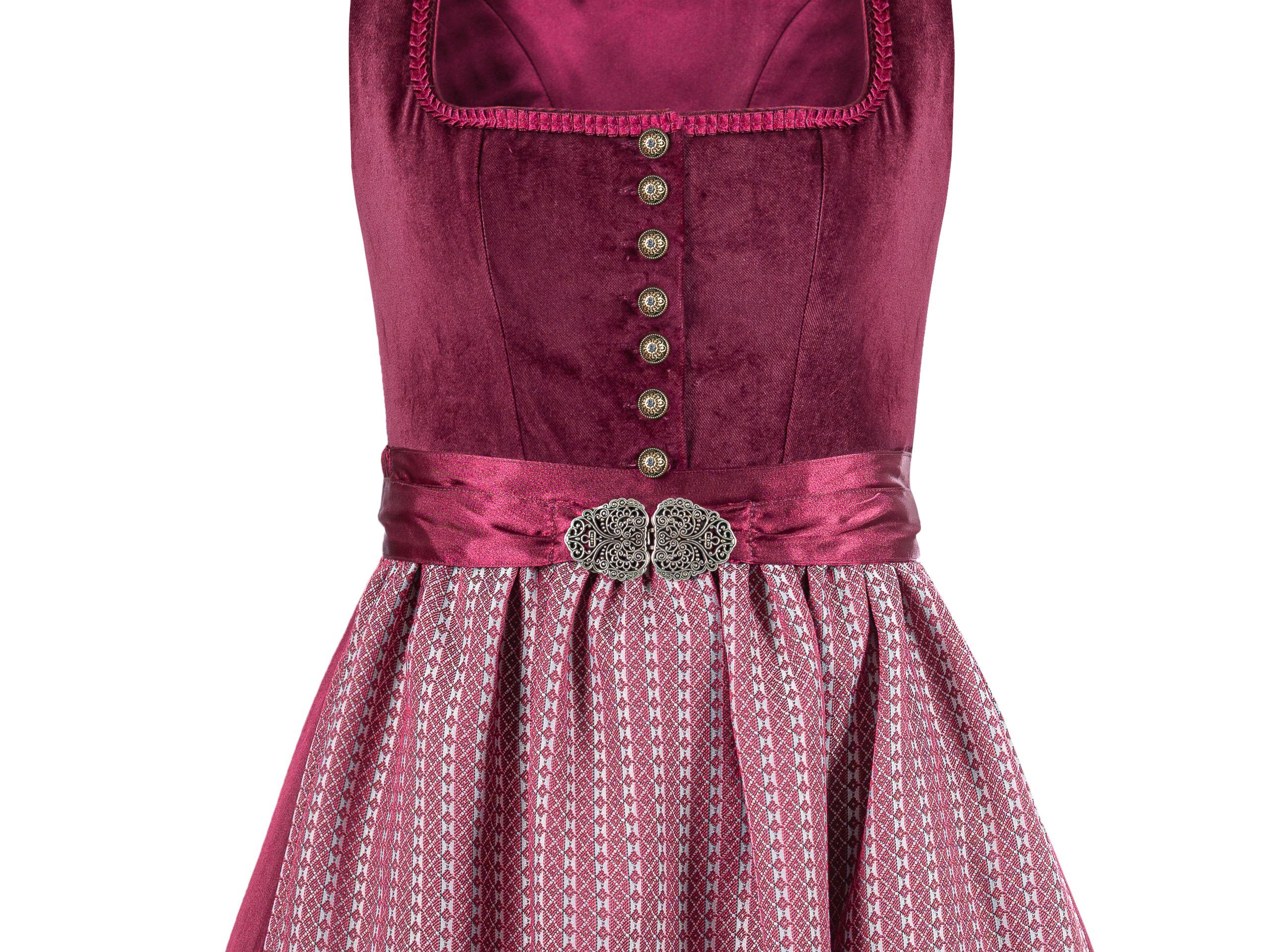 Trachten24.de Dirndl Midi Dirndl Antonia weinrot günstig online kaufen