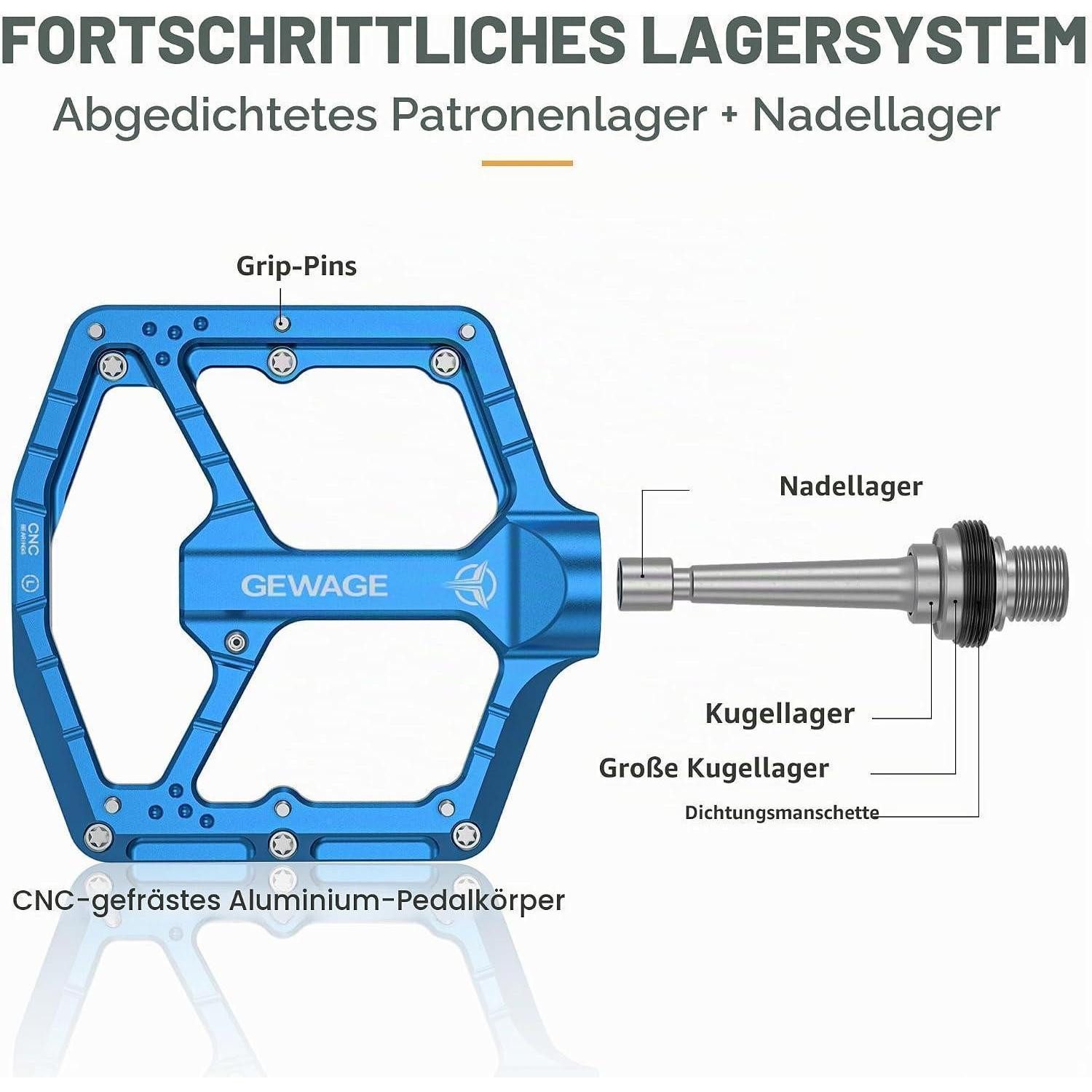 LuxusKollektion Plattformpedale MTB Pedale Profi blau
