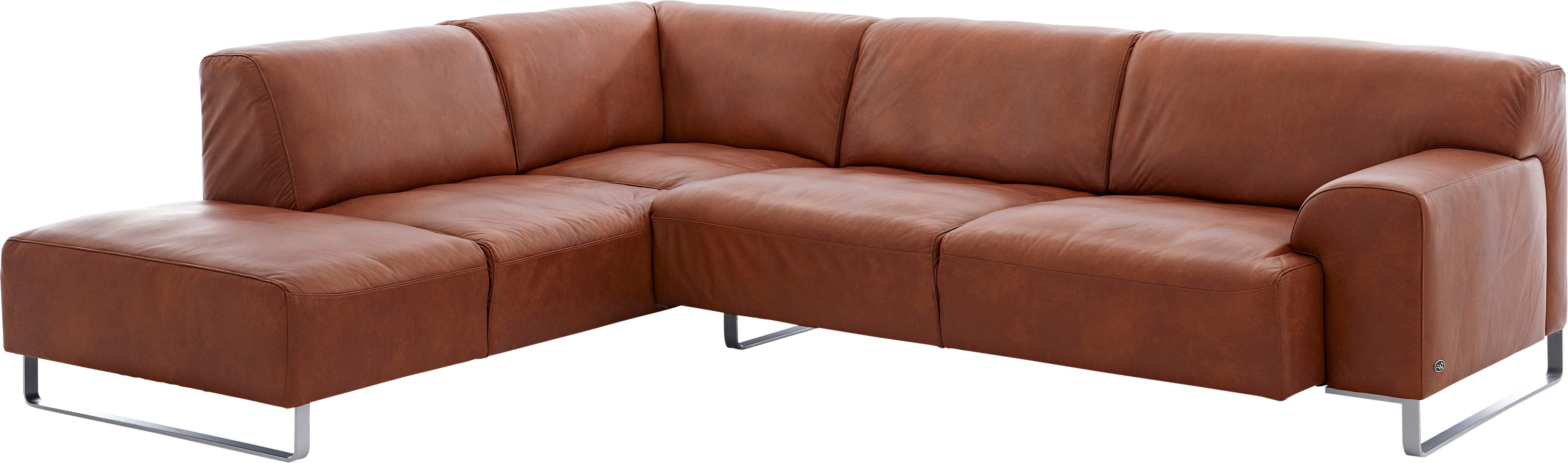 W.SCHILLIG Ecksofa ALESSIO Breite 271cm, bequem, elegant, L-Form, hochwertiger Metallbügelfüß, Long-Life-Leder