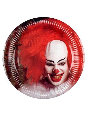Boland Einweggeschirr-Set Horrorclown Party Tischdeko Set, PVC, Papier, Wenn 'ES' auch eingeladen ist: Deko für Halloween- und Mottopartys!