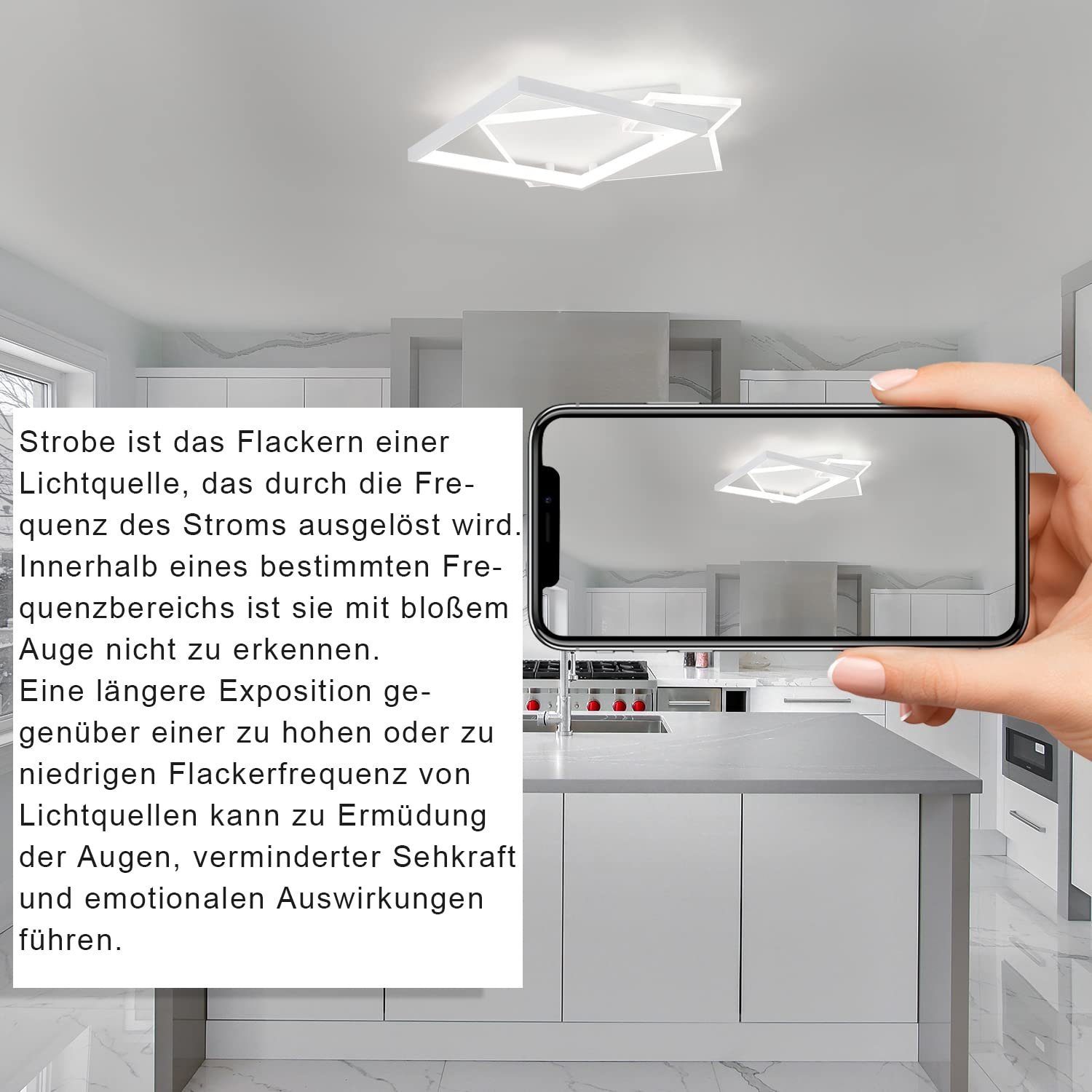 ZMH LED Deckenleuchte Modern Design Wohnzimmerlampe mit Fernbedienung Metal günstig online kaufen