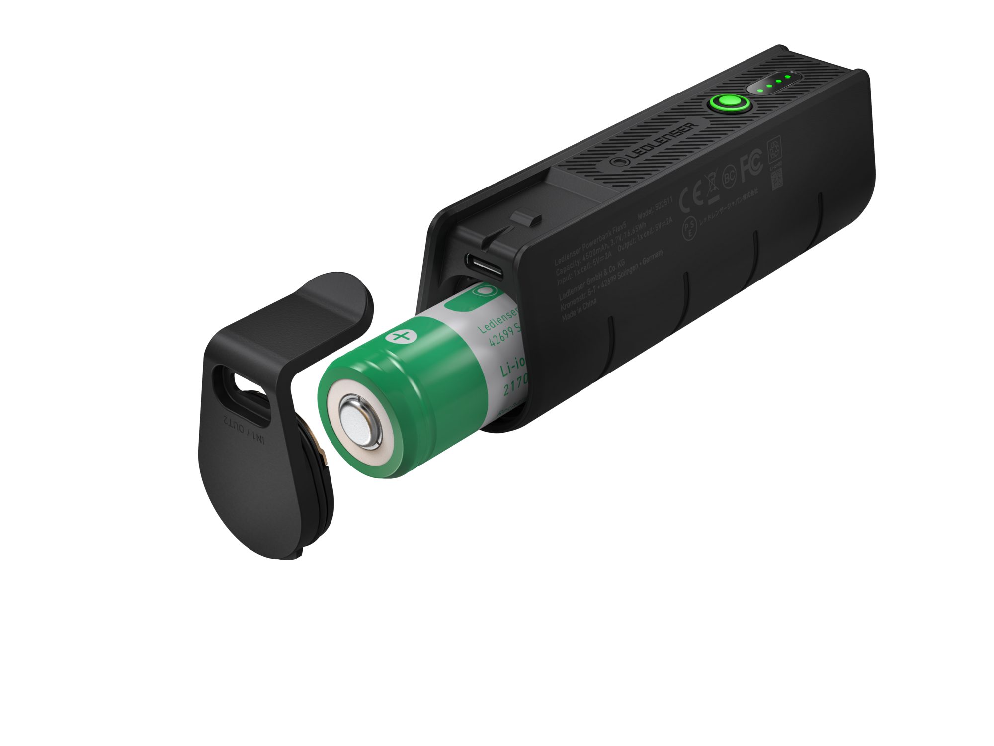 Ledlenser Taschenlampe Powerbank Flex5, 6-in-1-Powerbank, Kurze Ladezeit, Akku enthalten, Kurzschluss-sicher