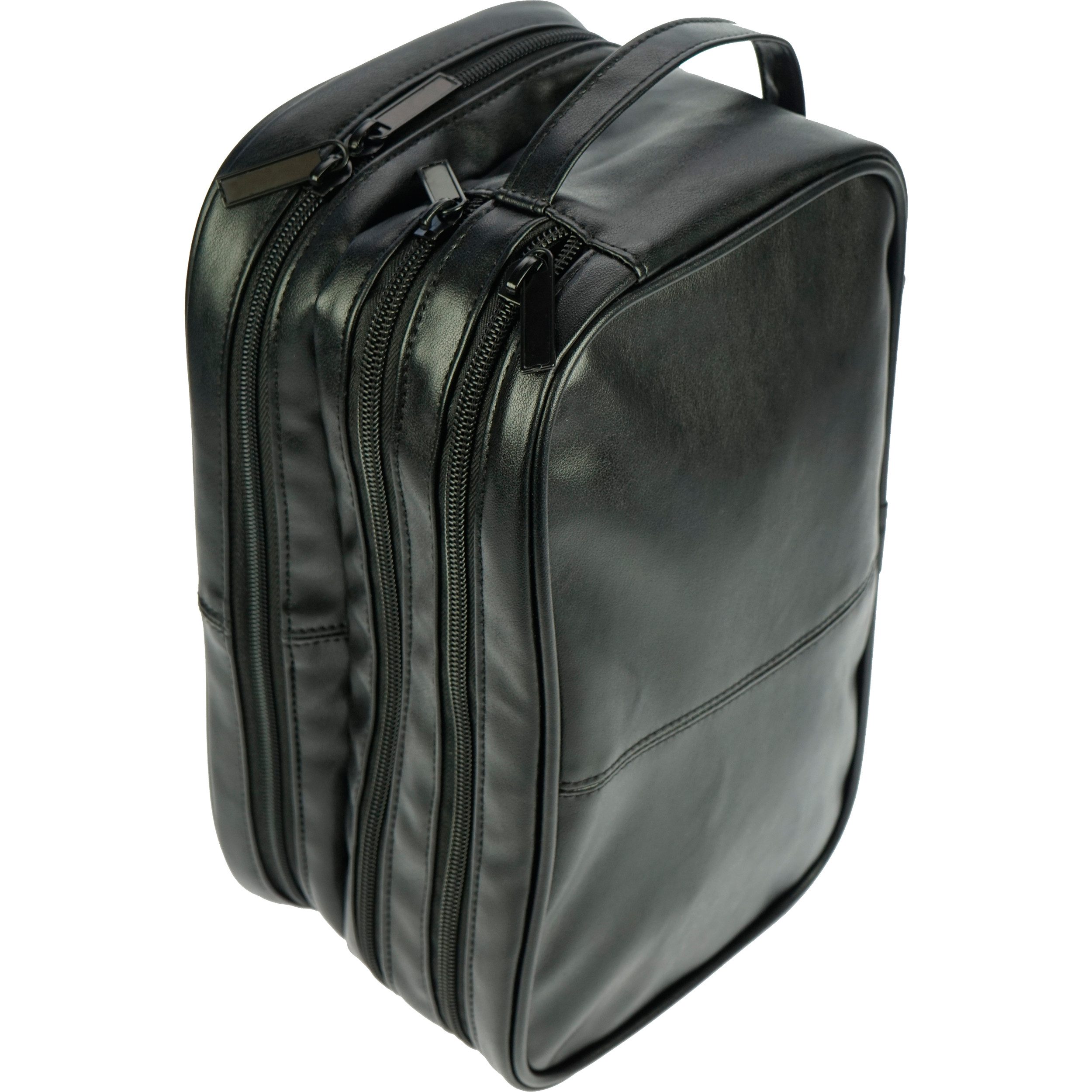 Fantasia Beauty Kulturbeutel Kulturtasche aus Kunstleder, 2 große Fächer davon 1 großes Nass-Fach (1-tlg), Kunstleder, geräumigen Hauptfach mit Nass-Fach