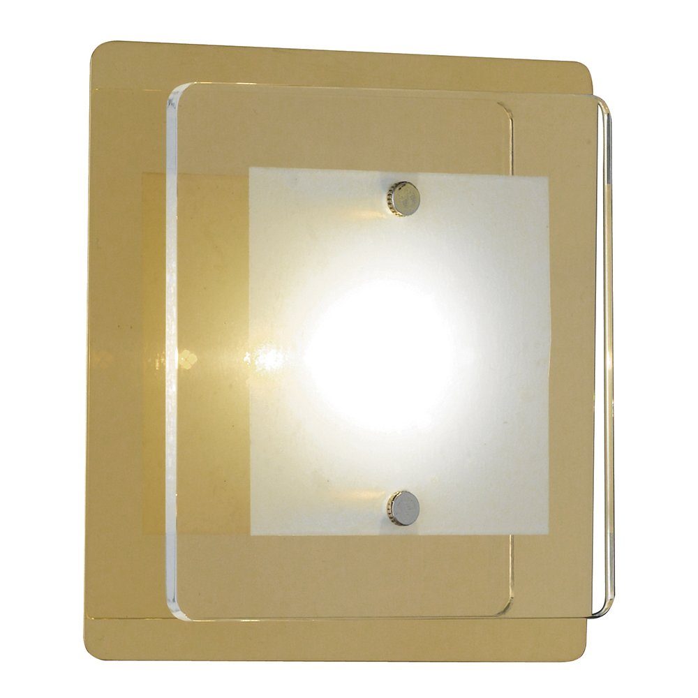 FISCHER & HONSEL LED Wandleuchte, Messing Flurlampe quadratisch fest Wandleuchte Warmweiß, LED-Leuchtmittel Wohnzimmerleuchte verbaut