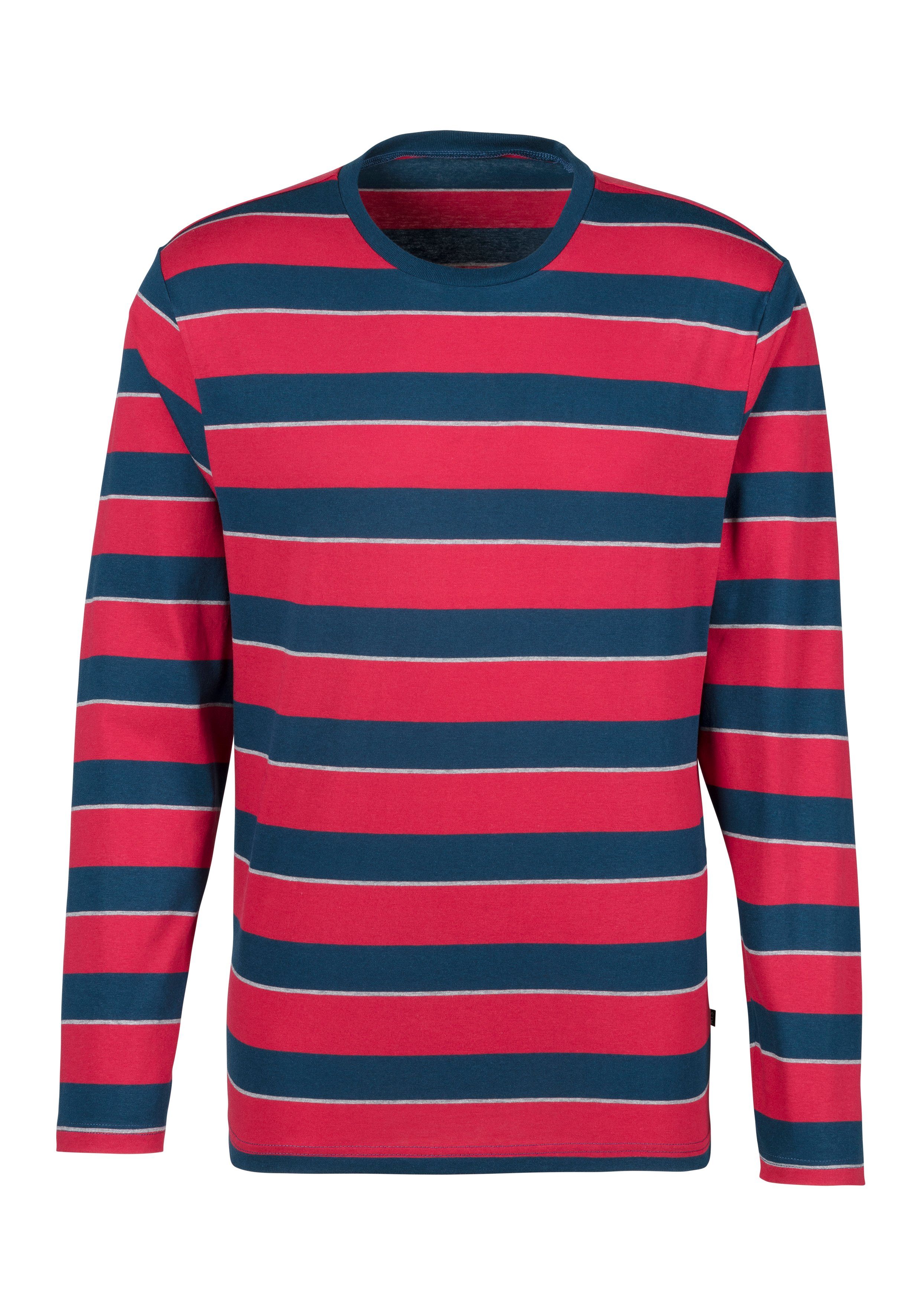 H.I.S Pyjama (2 tlg., 1 Stück) Schlafanzug mit aufwendig gestreiftem Oberteil