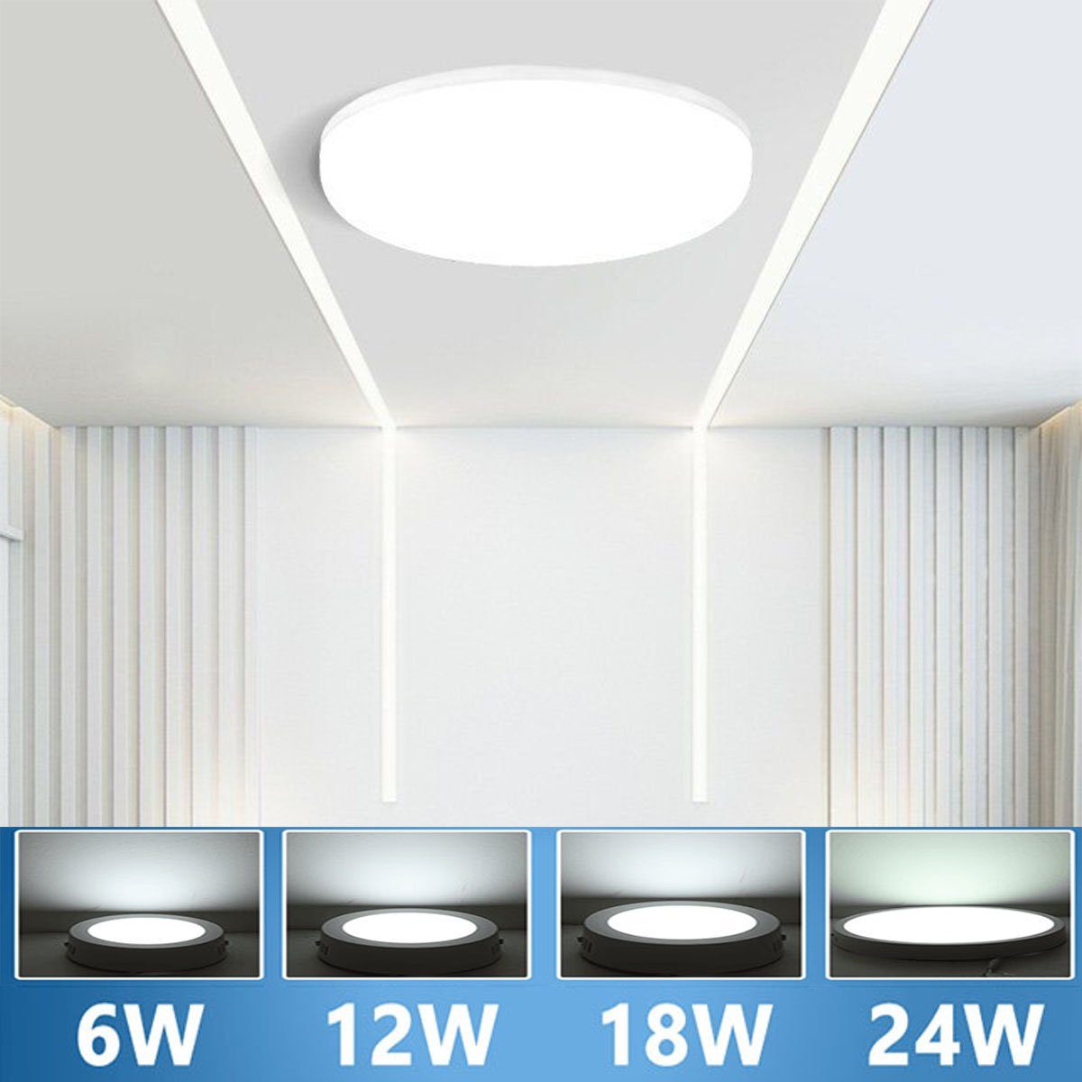 Strahler Tageslicht fest cm LED LED 6W-24W, / W integriert Leuchte oyajia Lampe Deckenlampe Deckenleuchte 18 Lampe 22 Aufputz