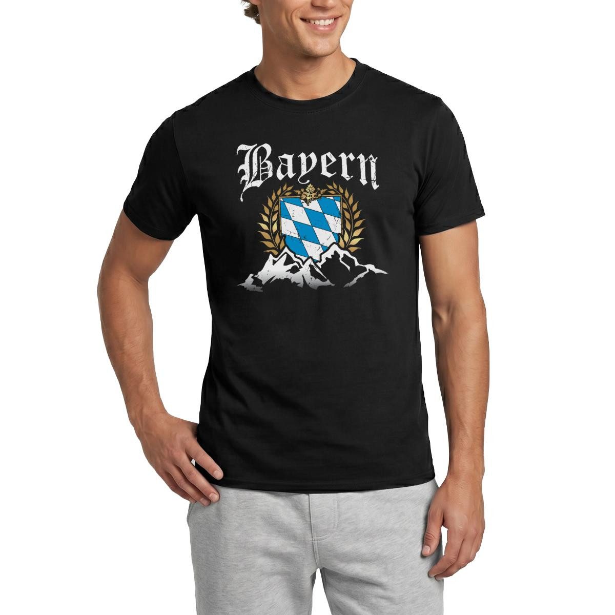 Spreadshirt T-Shirt Bayern Wappen Vintage Look Männer T-Shirt (1-tlg)