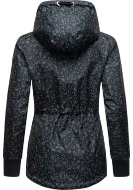 Ragwear Outdoorjacke Danka Bloom stylische Übergangsjacke mit Print und Kapuze