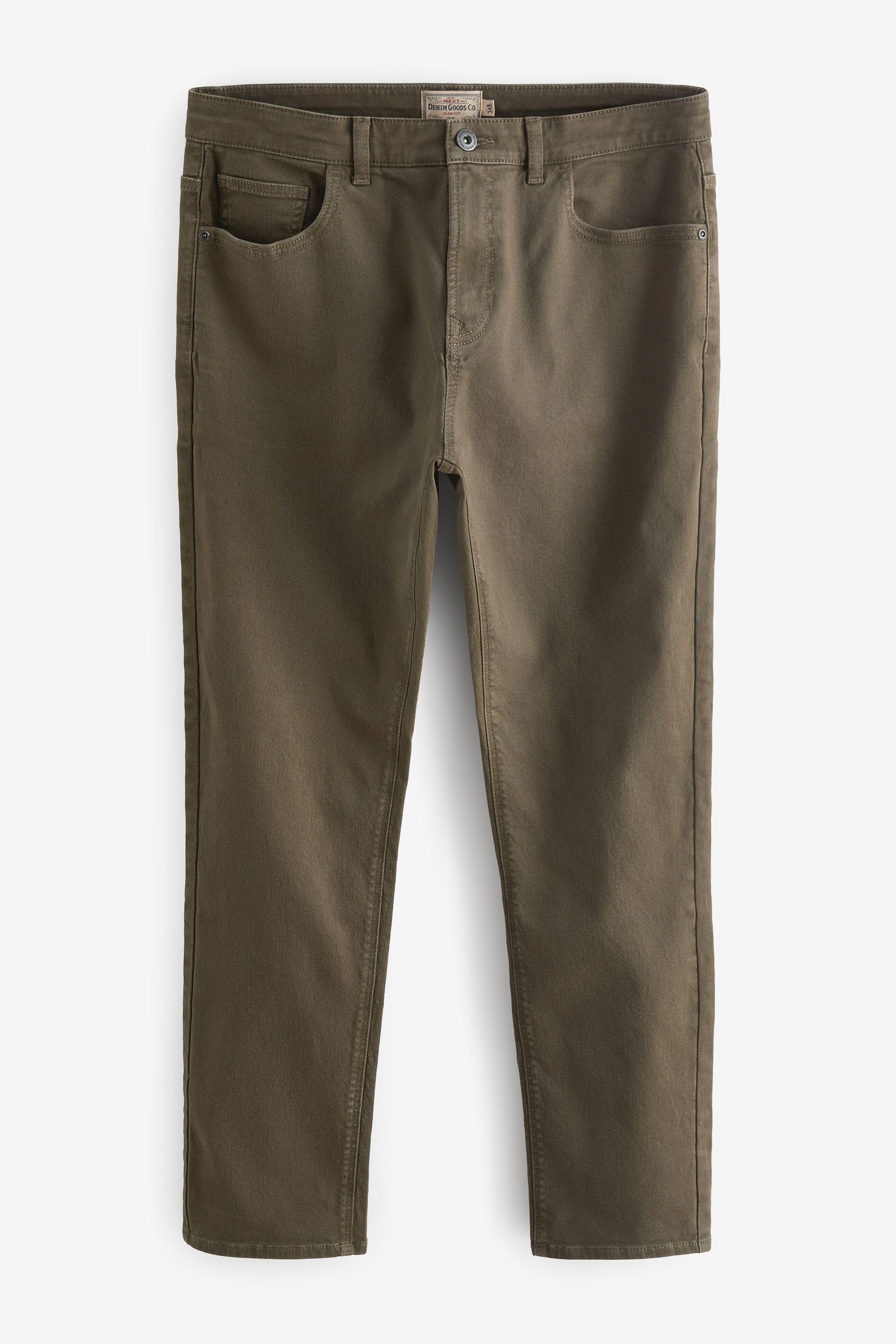 Next Slim-fit-Jeans Gefärbte Slim Fit Stretch-Jeans (1-tlg) Khaki Green
