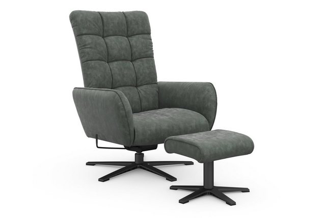 W.SCHILLIG Sessel »deXxter« (Spar-Set, 2-St), Sessel mit Hocker, mit Wipp-Dreh-Funktion, mit Steppung am Rückenteil, Gestell Schwarz pulverbeschichtet-Otto