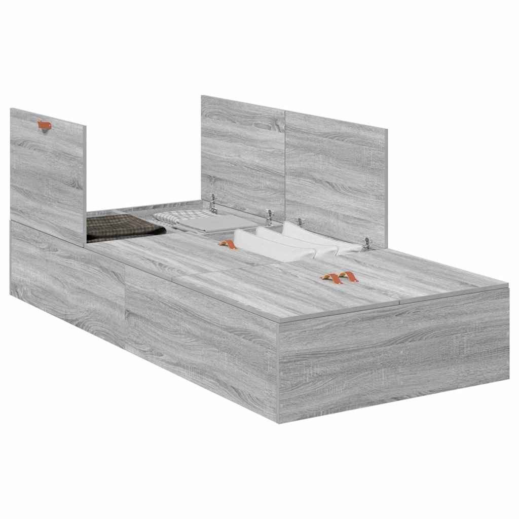 vidaXL Bett Bettgestell Grau Sonoma 200 günstig online kaufen