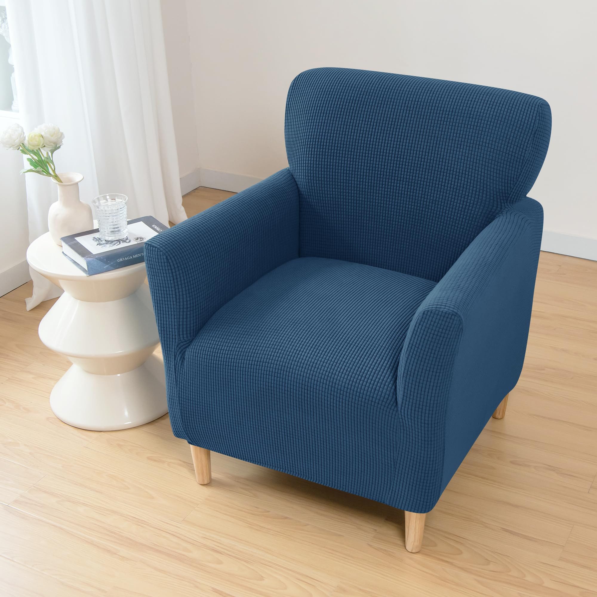 Zyronn Relaxsesselhusse Sesselhusse Bezug, Sessel Überzug mit Armlehnen – Dehnbarer, Sesselbezug Stretch aus Weichem Strickstoff, Waschbarer Bezug – Bild 4 von 5