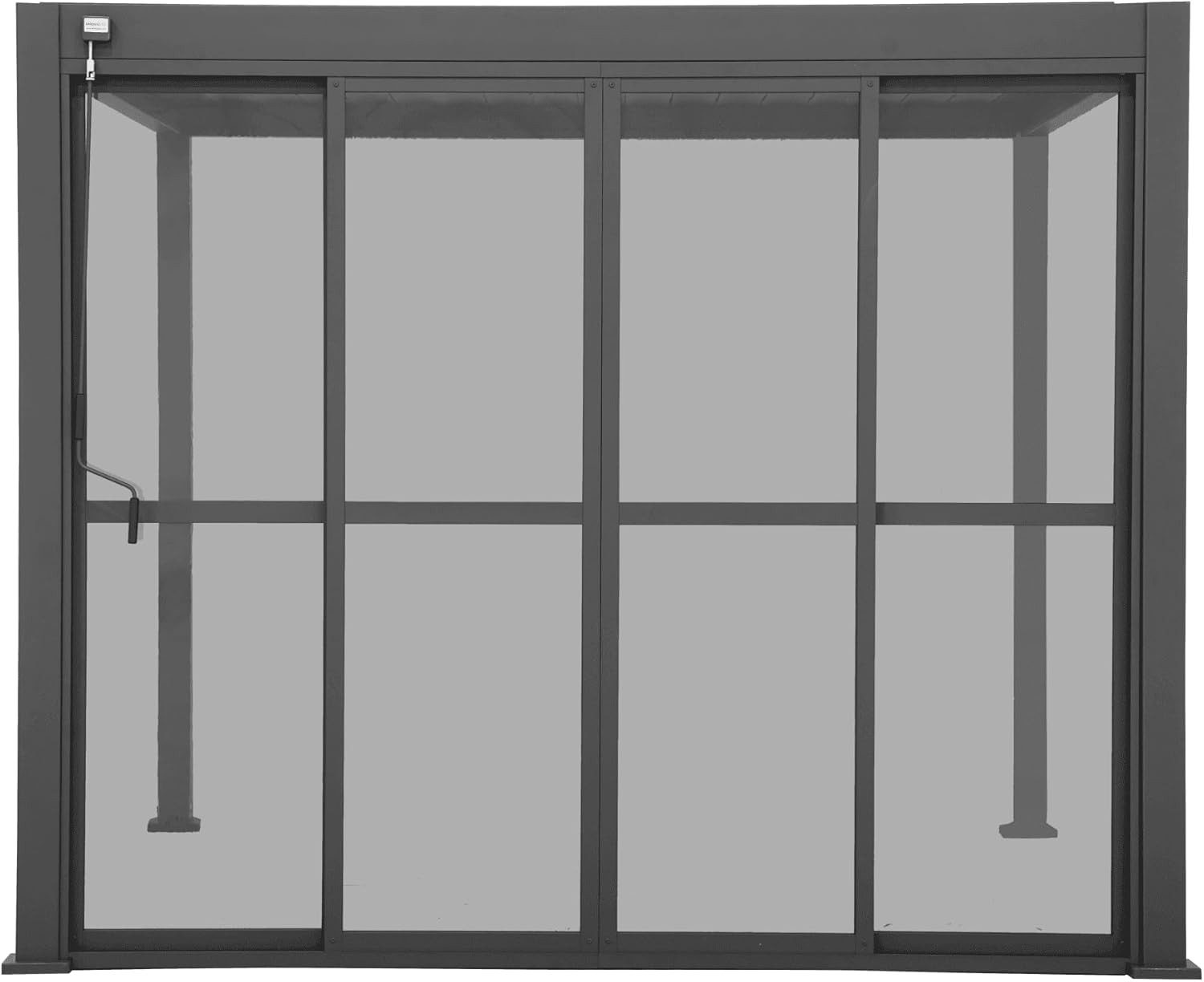 Mirador Pavillon 111 Schiebetüren 3,6 m Aluminium Anthrazit für Deluxe Pergola Garten T, 111 Schiebetüren 3,6 m Aluminium Anthrazit für Deluxe Pergola Garten T