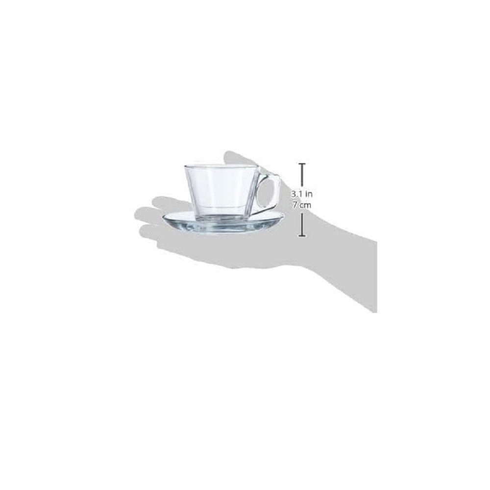 Pasabahce Becher Pasabahce Vela Kaffeetassenset Tasse und Untertasse 12tlg., Glas – Bild 2 von 4
