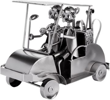 BRUBAKER Dekofigur Metallskulptur Schraubenmännchen Golfcart (1 St), kunstvolle Geschenkfigur für Golfspieler und Golf Fans, Metallfigur