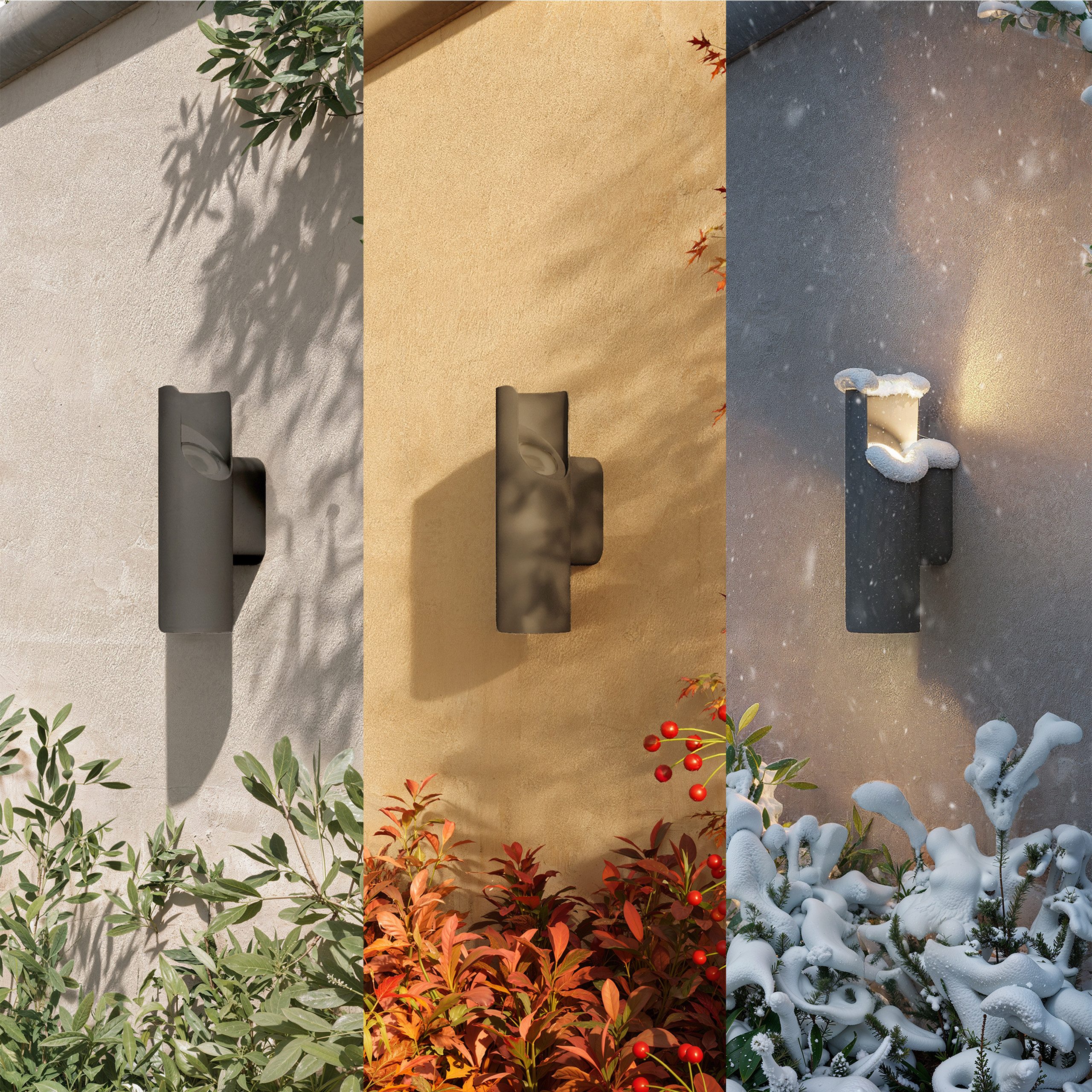 Philips LED Außen-Wandleuchte Outdoor Ultra-Efficient Fira, LED fest integriert, Warmweiß, 2700 Kelvin, 800 Lumen, IP44, anthrazit