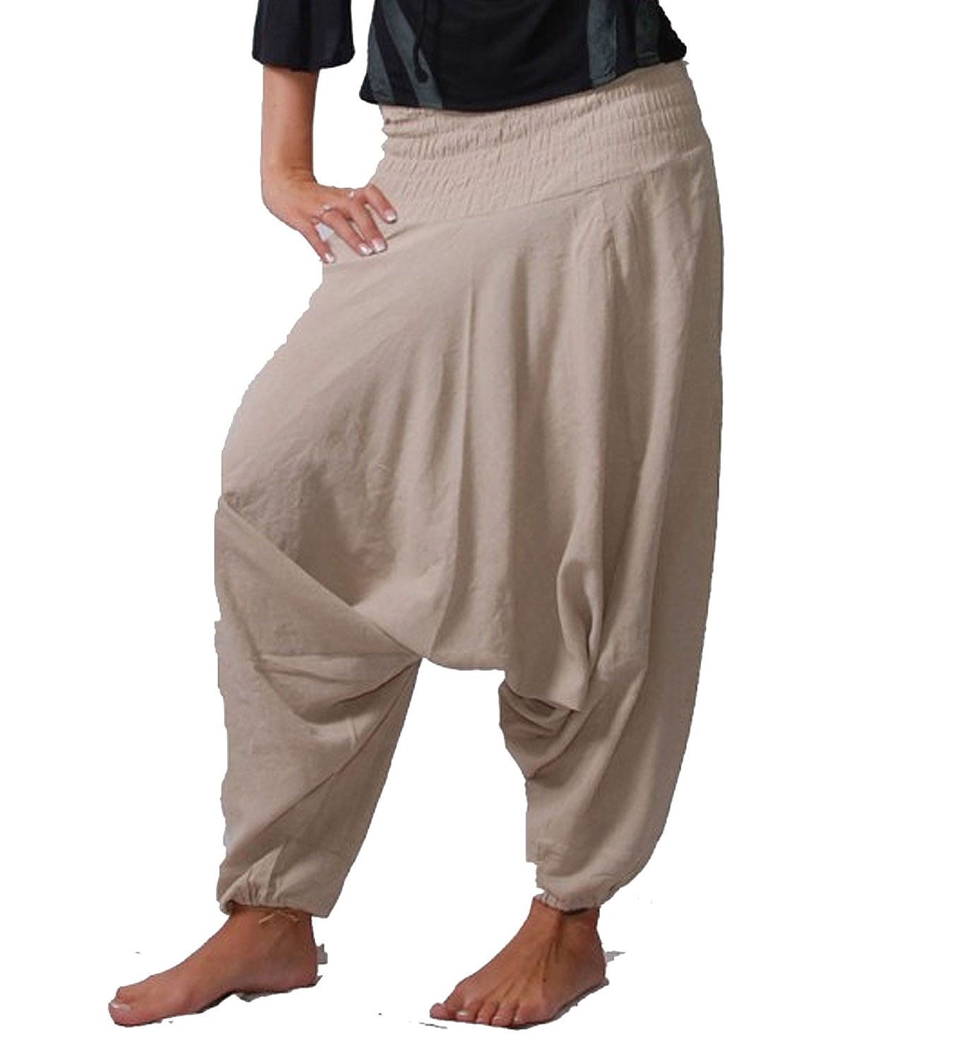 KUNST UND MAGIE Haremshose Unisex Orientalische Haremshose Pluderhose Pumphose Einheitsgröße