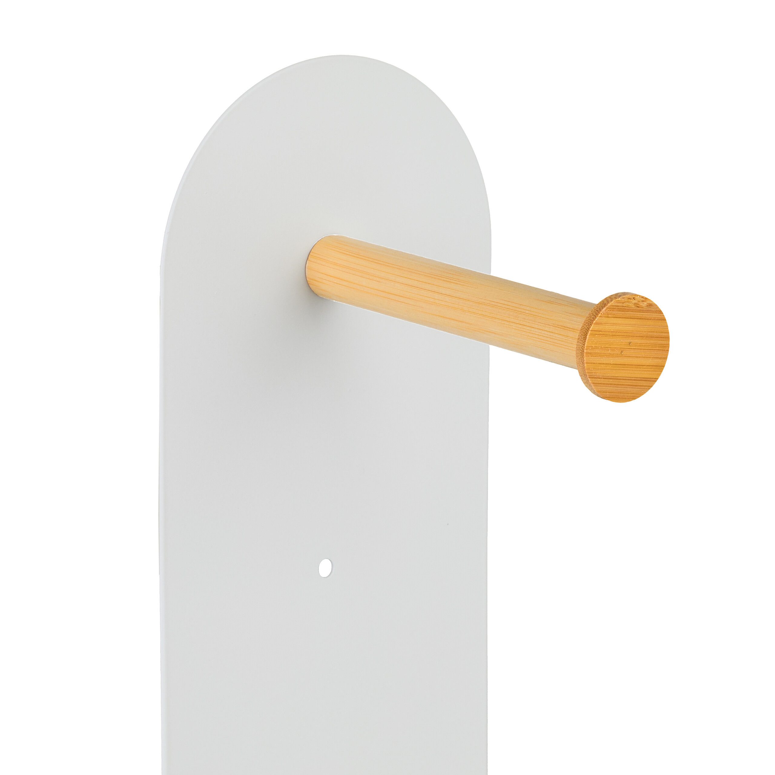 relaxdays Toiletten-Ersatzrollenhalter Toilettenpapierhalter freistehend 2 in 1 (1-St), weiß – Bild 5 von 5