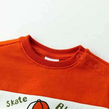 suebidou Sweatshirt süßer Pullover Colorblock mit niedlichem Print bis 2 Jahre