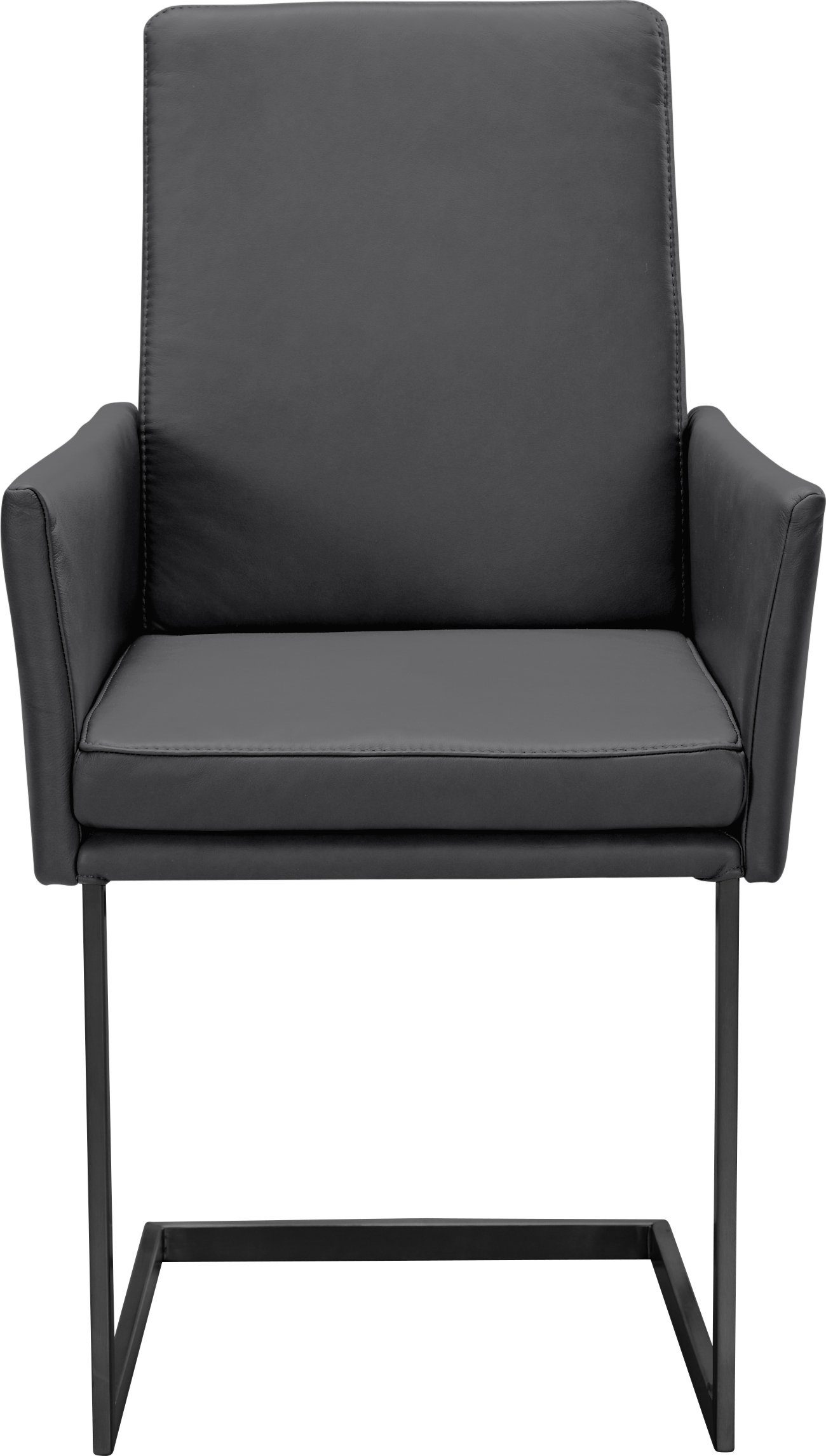 K+W Komfort & Wohnen Armlehnstuhl, stabiles Hochkantrohr, Untergestell in Edelstahloptik oder schwarz