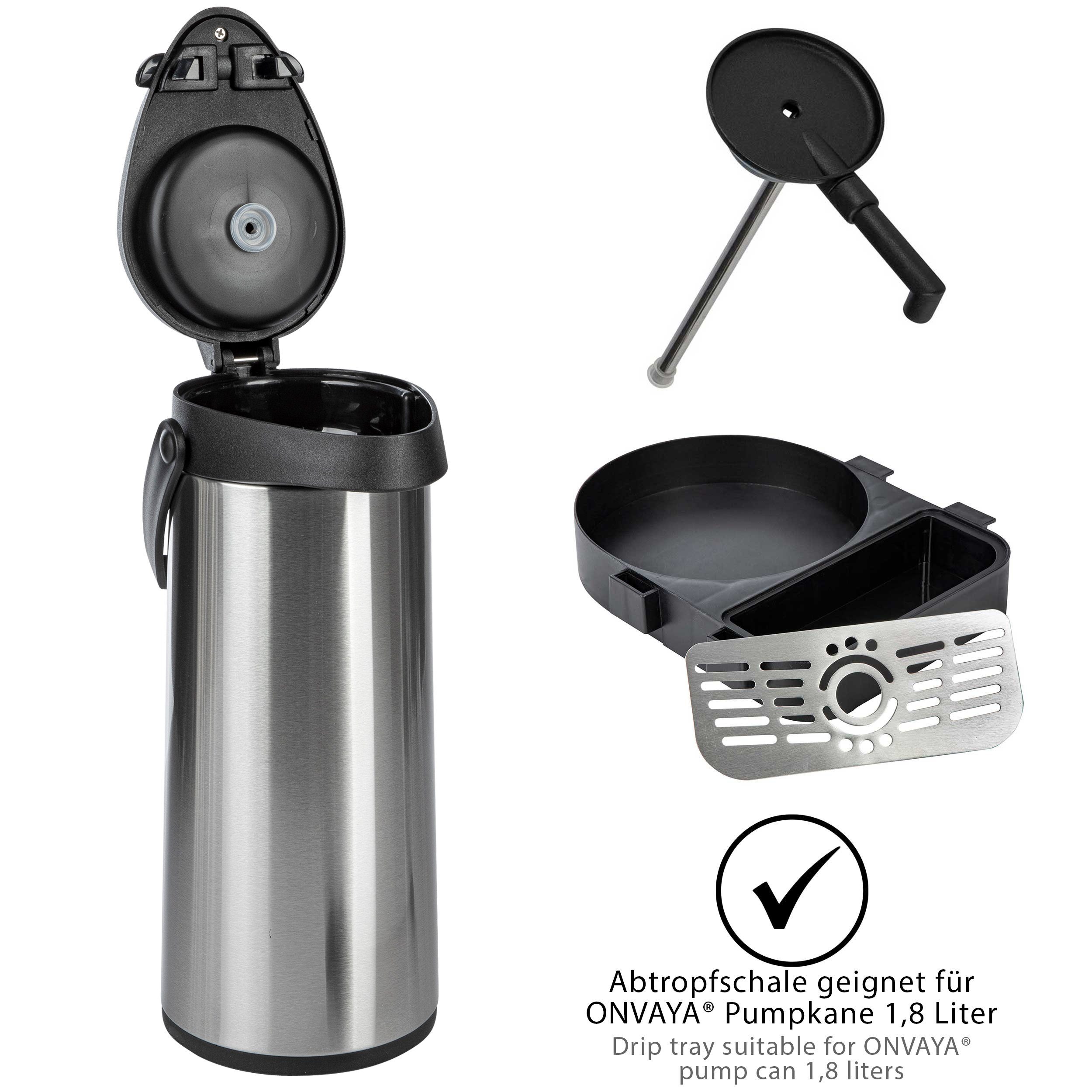 ONVAYA Pump-Isolierkanne Airpot Pumpkanne, Isolierkanne, Thermoskanne, Edelstahl, 1.9L, 3L, 5L, 3 l – Bild 4 von 5