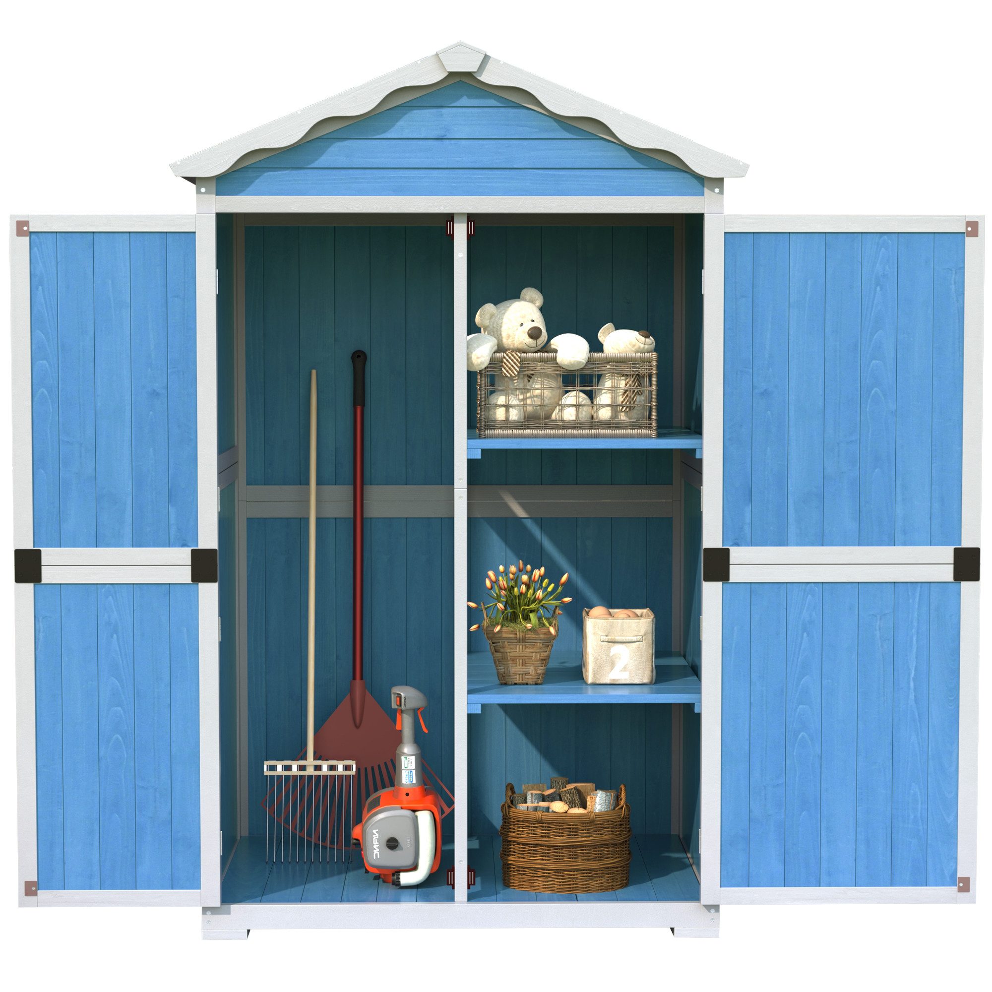 Odikalo Gerätehaus Outdoor Gartenmöbel Aufbewahrungsschuppen Werkzeughaus wetterfest