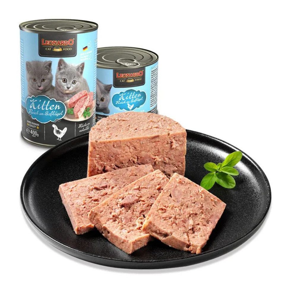Leonardo Catfood Kitten - getreidefreies Nassfutter für Kätzchen bis 1 Jahr 6x200g, Nassfutter für: Katzen
