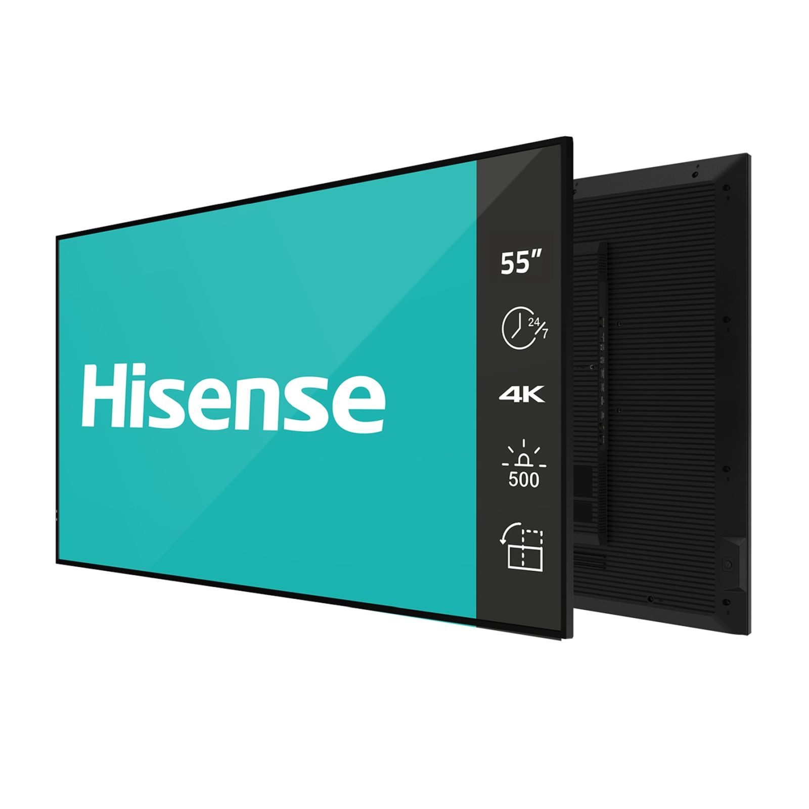 Hisense 55 Zoll 4K UHD IPS Digital Signage Display - 24/7 Operation TFT-Monitor (3840 x 2160 px, Full HD, 8 ms Reaktionszeit, ADS, Bluetooth, Wi-Fi, Lautsprecher)