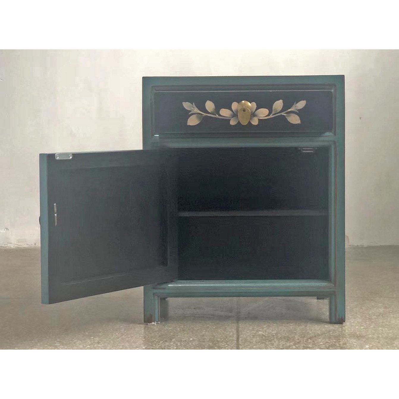 OPIUM OUTLET Nachtkommode Orientalisches Nachtkästchen asiatischer Nachtschrank (asia asiatsich chinesisch orientalisch Nachttisch Nachtkonsole, Schlafzimmer Möbel komplett montiert), Vintage Shabby-Chic Landhaus Antik-Stil