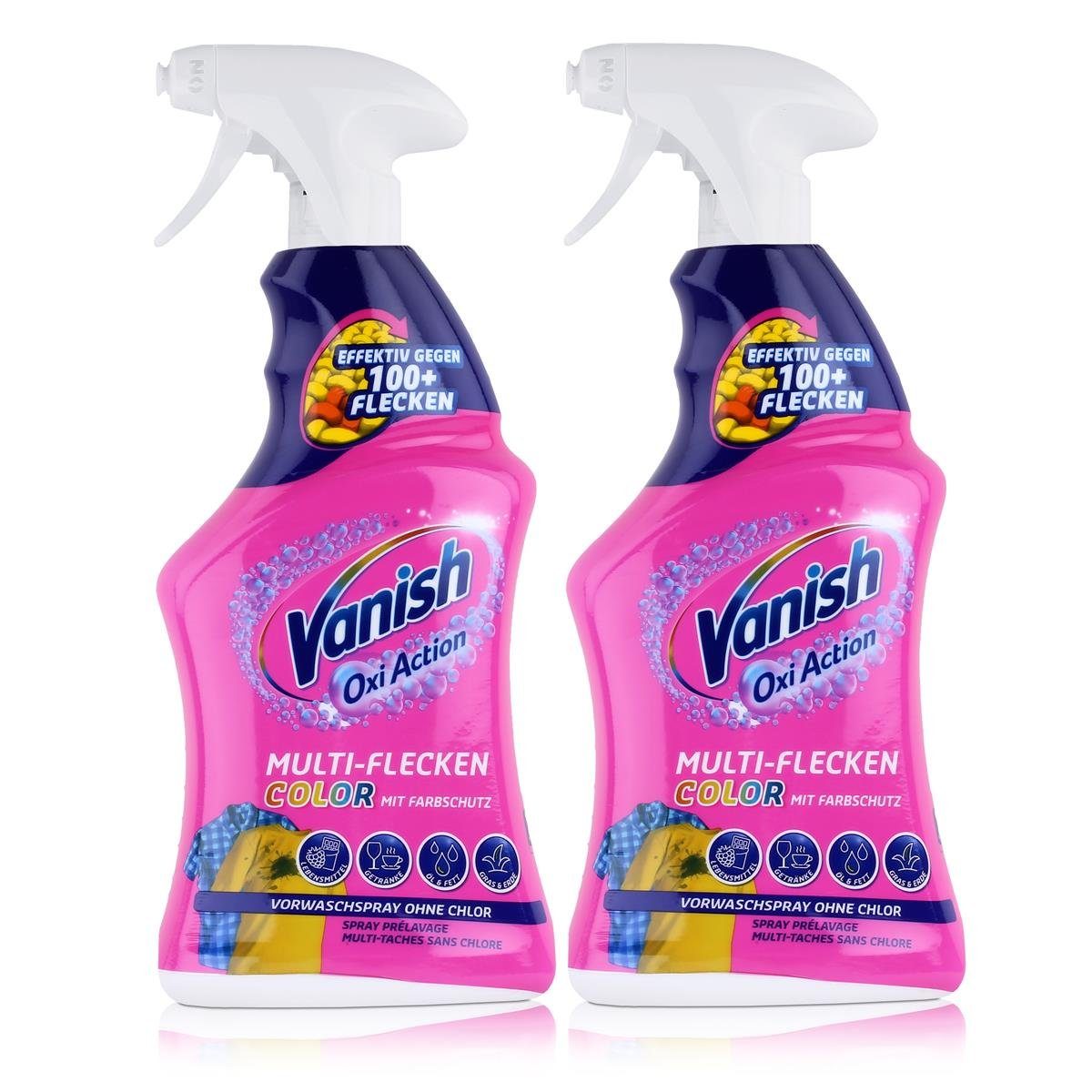 VANISH Vanish Oxi Action Multi-Flecken Color 750ml mit Farbschutz (2er Pack) Spezialwaschmittel