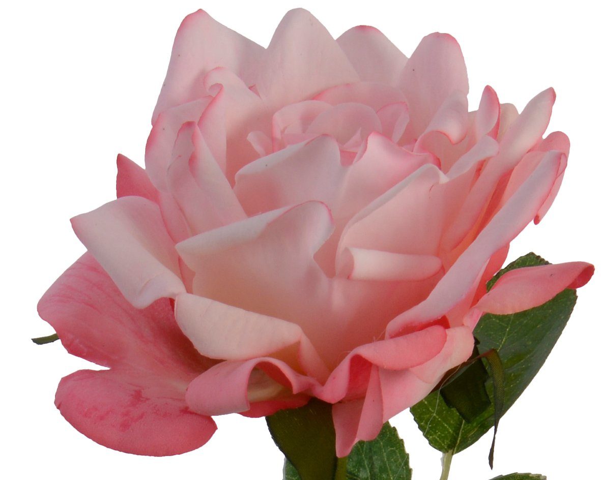 Kunstblume, mit 68cm Decoris decorations, Stiel Real Touch Kunstblumen Rose season rosa