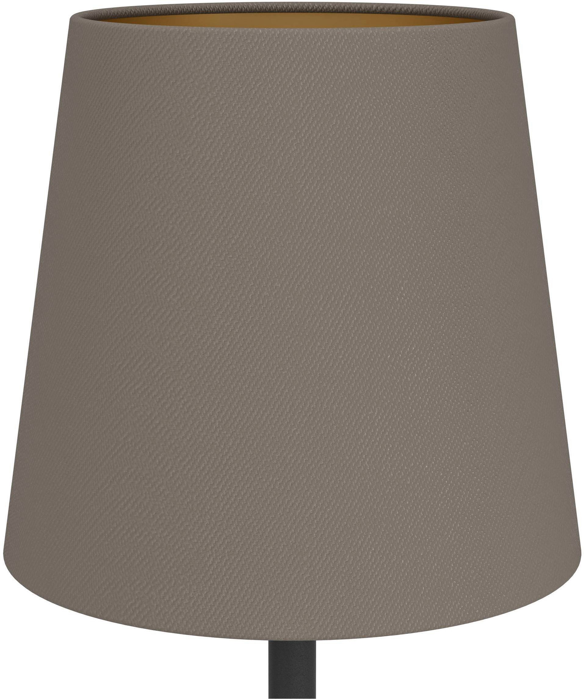 EGLO Tischleuchte Fiorana Tischlampe, Nachttischlampe, Metall und Textil, E14, Lampe, Ein-/Ausschalter, ohne Leuchtmittel, Tischleuchte - H53 x Ø15 cm - schwarz – Bild 4 von 5