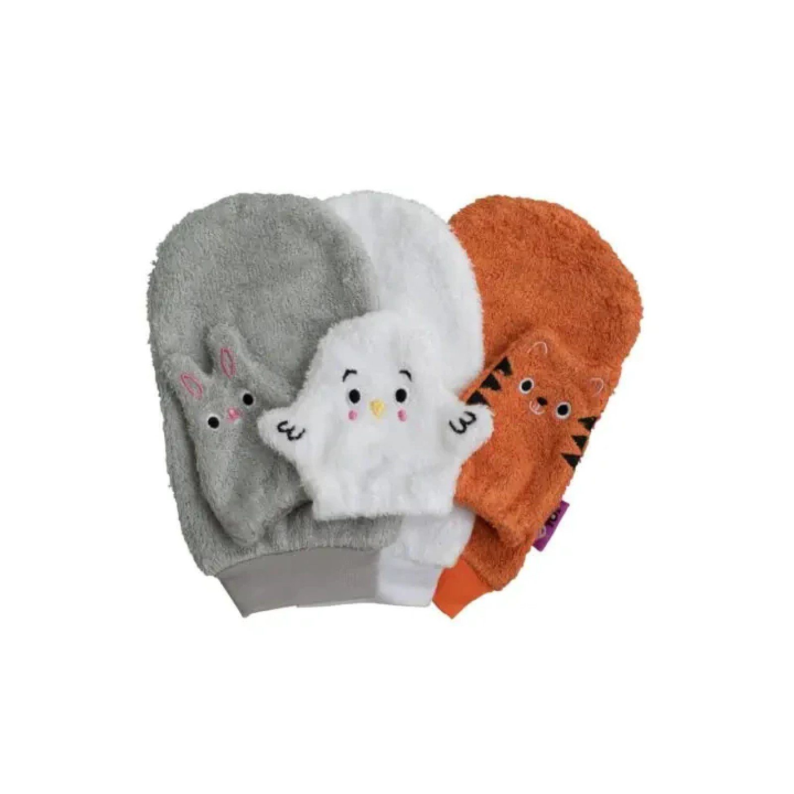 Tidy Tot Waschhandschuh TidyTot und Bambus Pinguin Maus, Pack, (3er Waschhandschuhe 3 je Design in und Tiger Erwachsenengröße), Kindergröße Waschhandschuhe