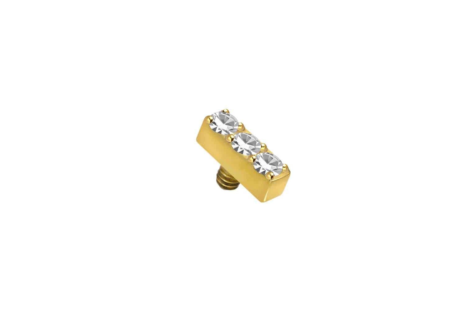 Piercing-Set Titan Dermal Anchor Aufsatz KRISTALLBALKEN