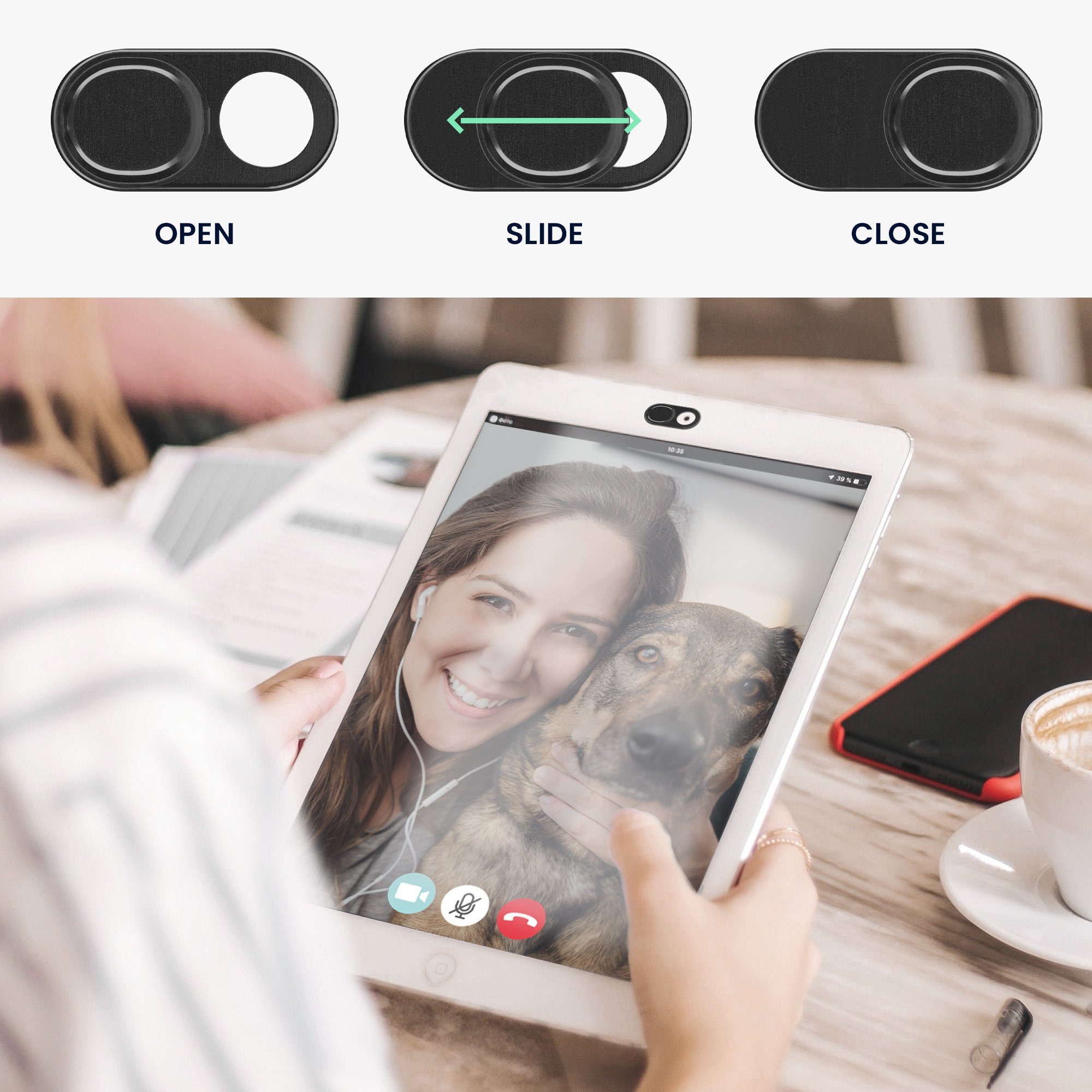 kwmobile Etui Webcam Abdeckung für Tablet Laptop Notebook u.a., 3x Kamera C günstig online kaufen