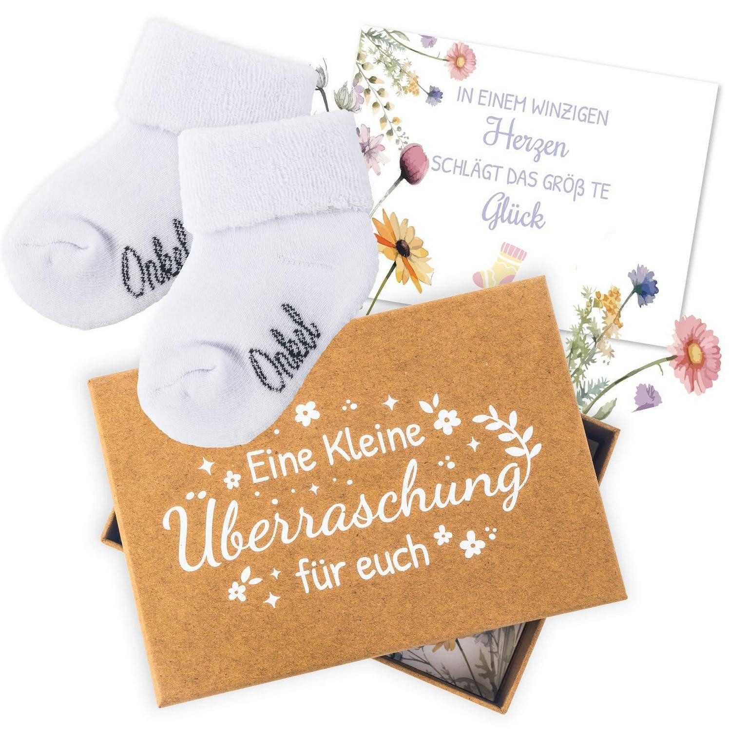 LuxusKollektion Geschenkbox Babysocken Geschenkset Schwangerschaft verkünden