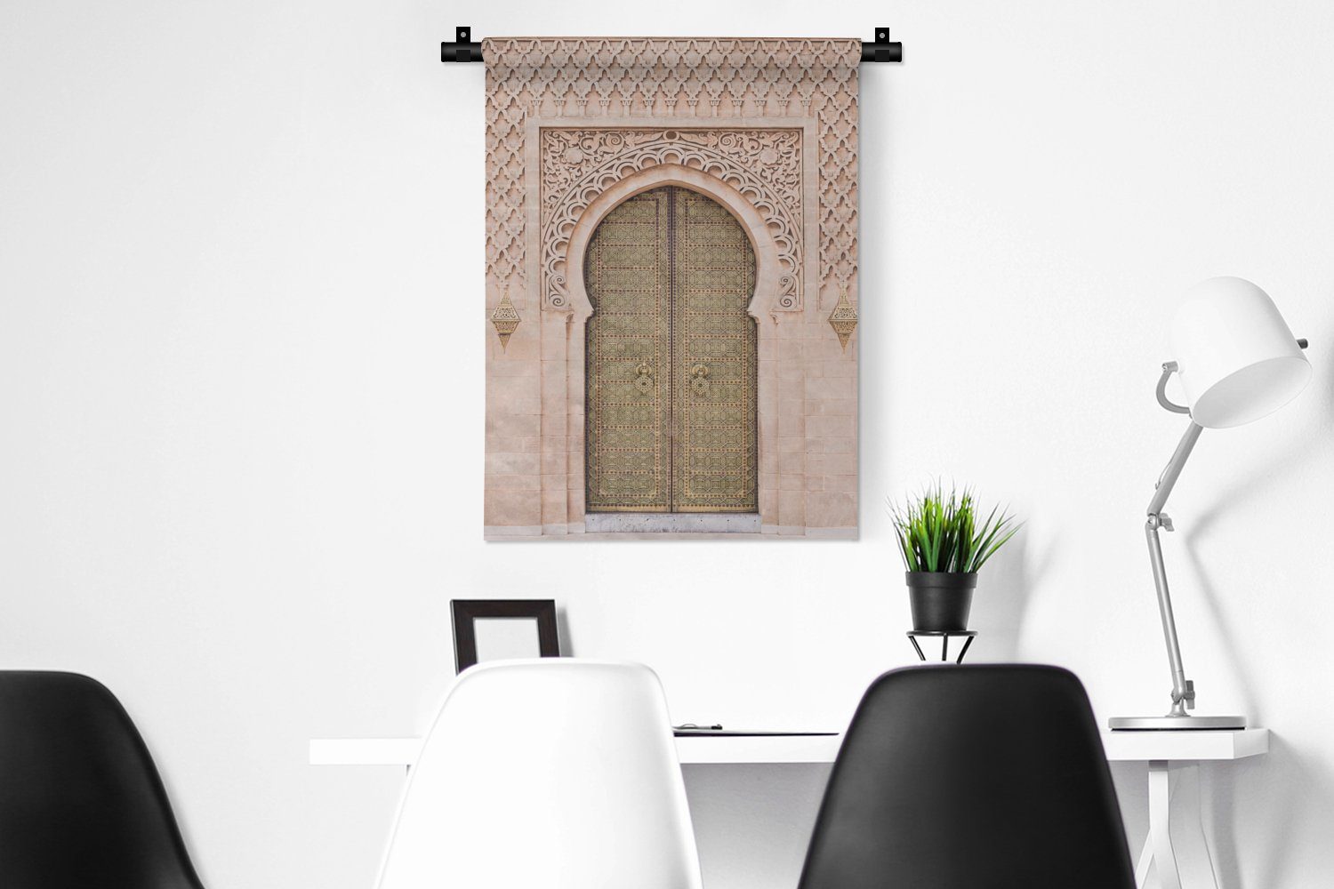 MuchoWow Wanddekoobjekt Marokkanische Tür Kunst Rosa Tapisserie, an Wand, für Deko - Schlafzimmer Wohnzimmer, - Tor, - der
