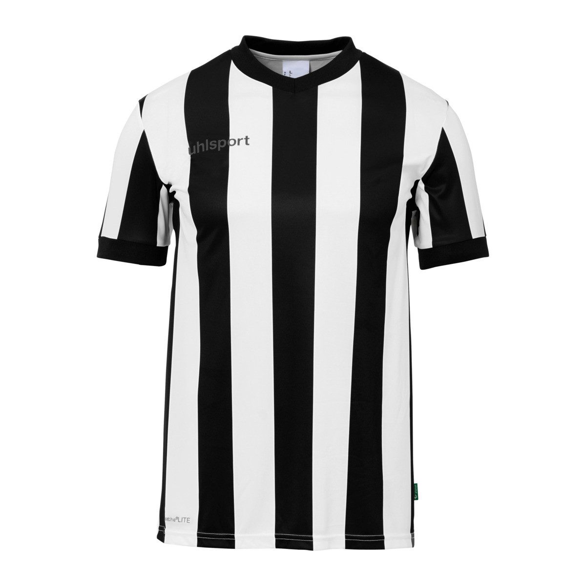 uhlsport T-Shirt Retro Stripe (V-Ausschnit) Kurzarm schwarz/weiss Herren