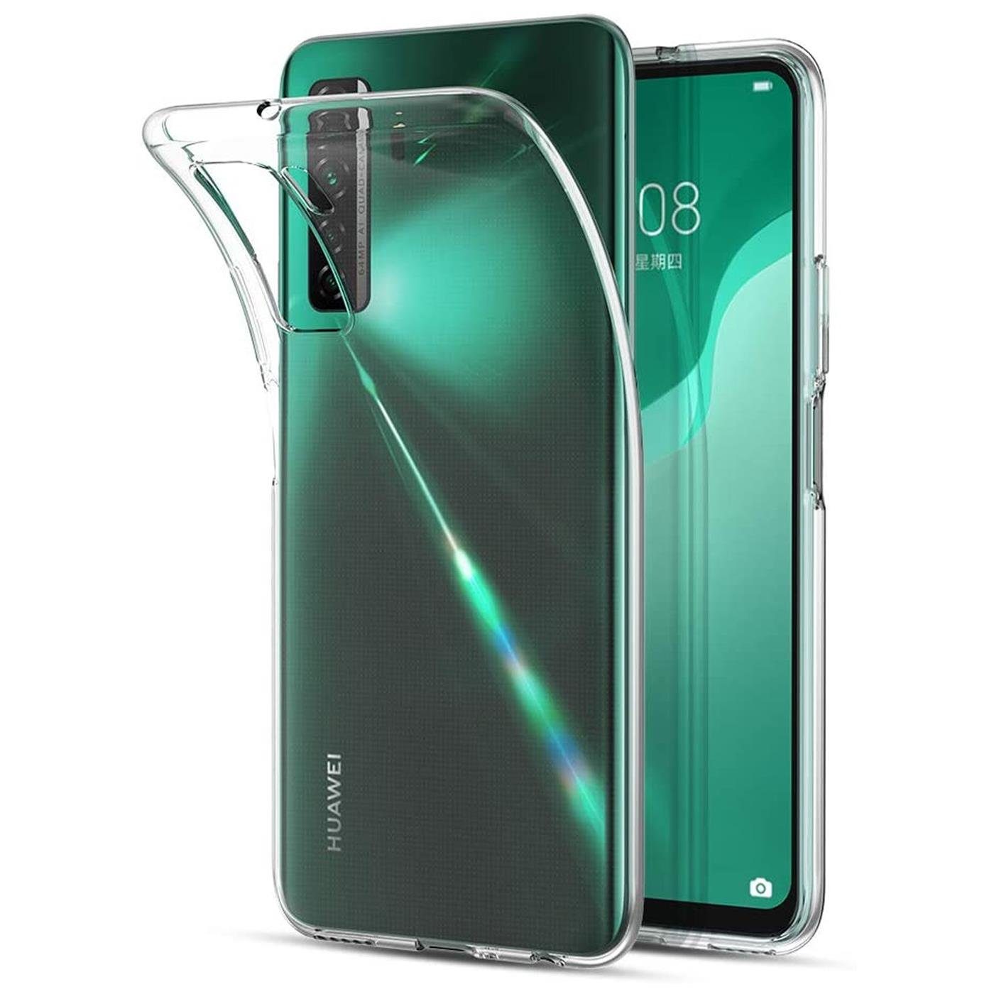 CoolGadget Handyhülle Transparent Ultra Slim Case für Huawei P40 Lite 5G 6,5 Zoll, Silikon Hülle Dünne Schutzhülle für Huawei P40 Lite 5G Hülle