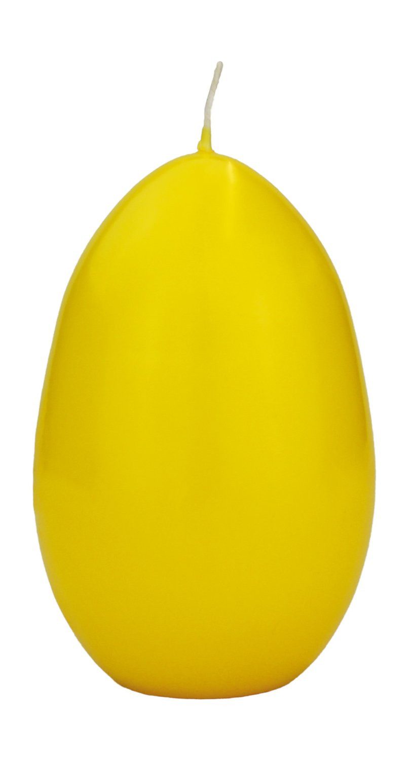 INNA-Glas Formkerze Osterei Kerze LEONITA, gelb, 12cm, 8cm, 40h - Made in Germany