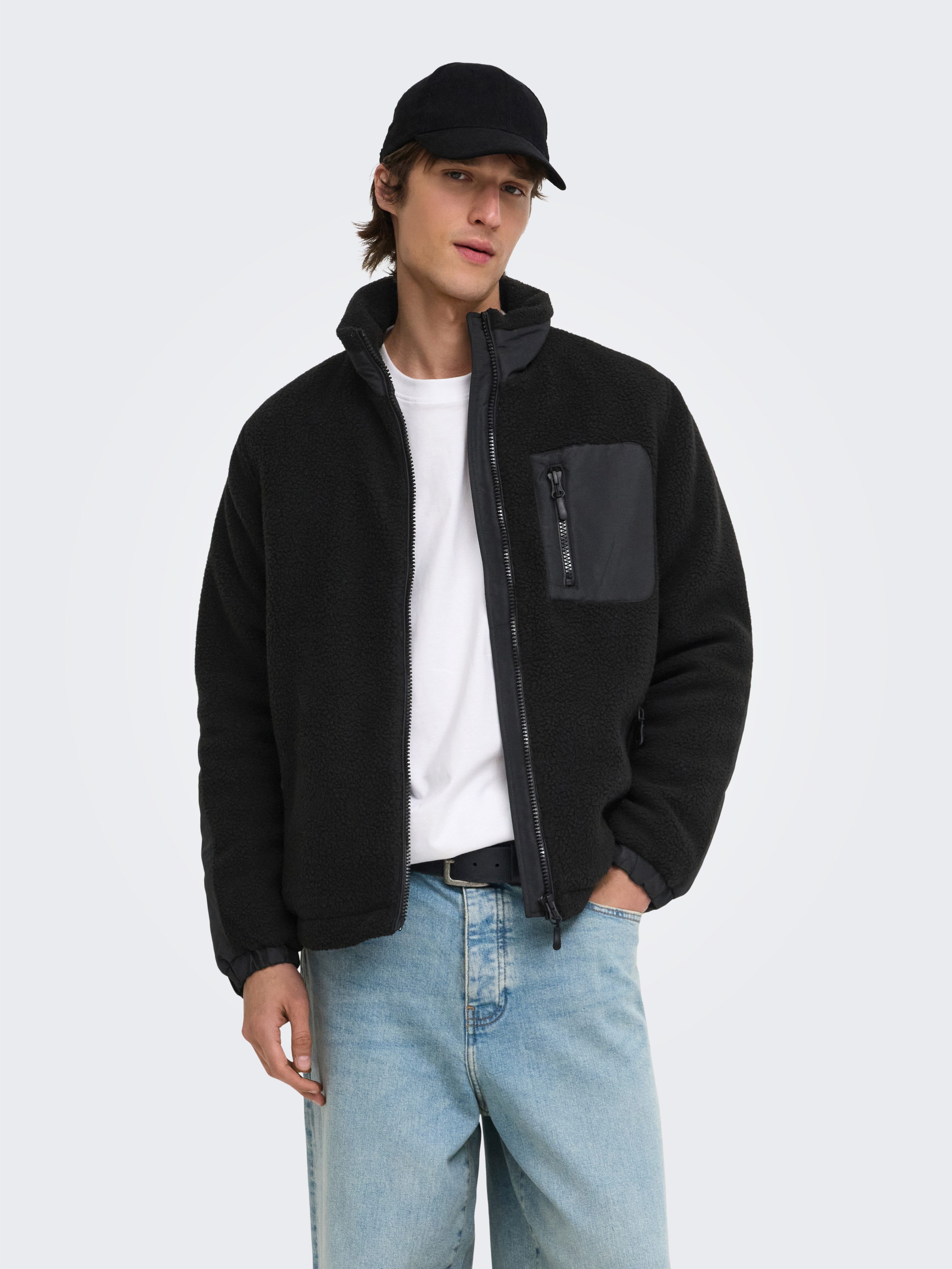 ONLY & SONS Kurzjacke ONSTYRO PADDED SHERPA JACKET NOOS Polyester, regular fit – Bild 2 von 5