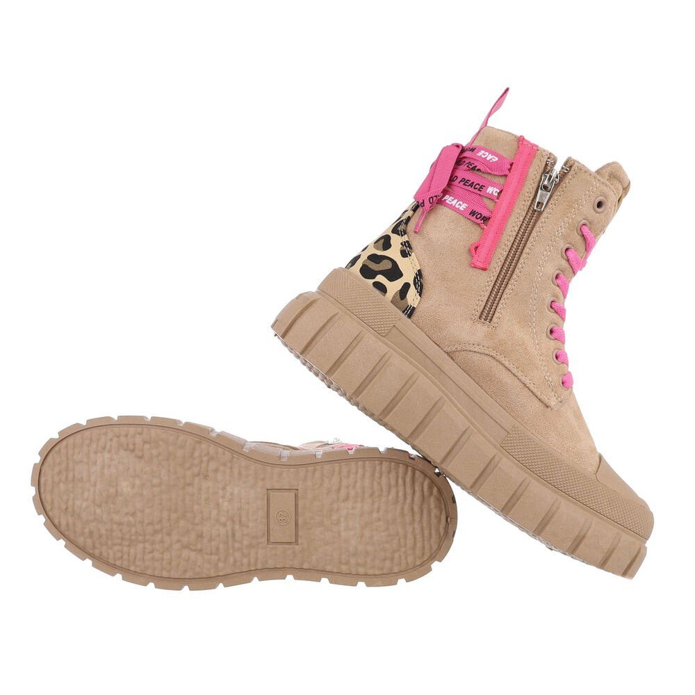 Ital-Design Damen High-Top Freizeit Sneakerboots