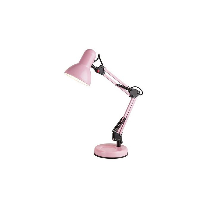 Licht-Erlebnisse Tischleuchte SAMSON ohne Leuchtmittel Kinderzimmerlampe Tischleuchte Rosa 49 cm verstellbar Gelenkarm E27